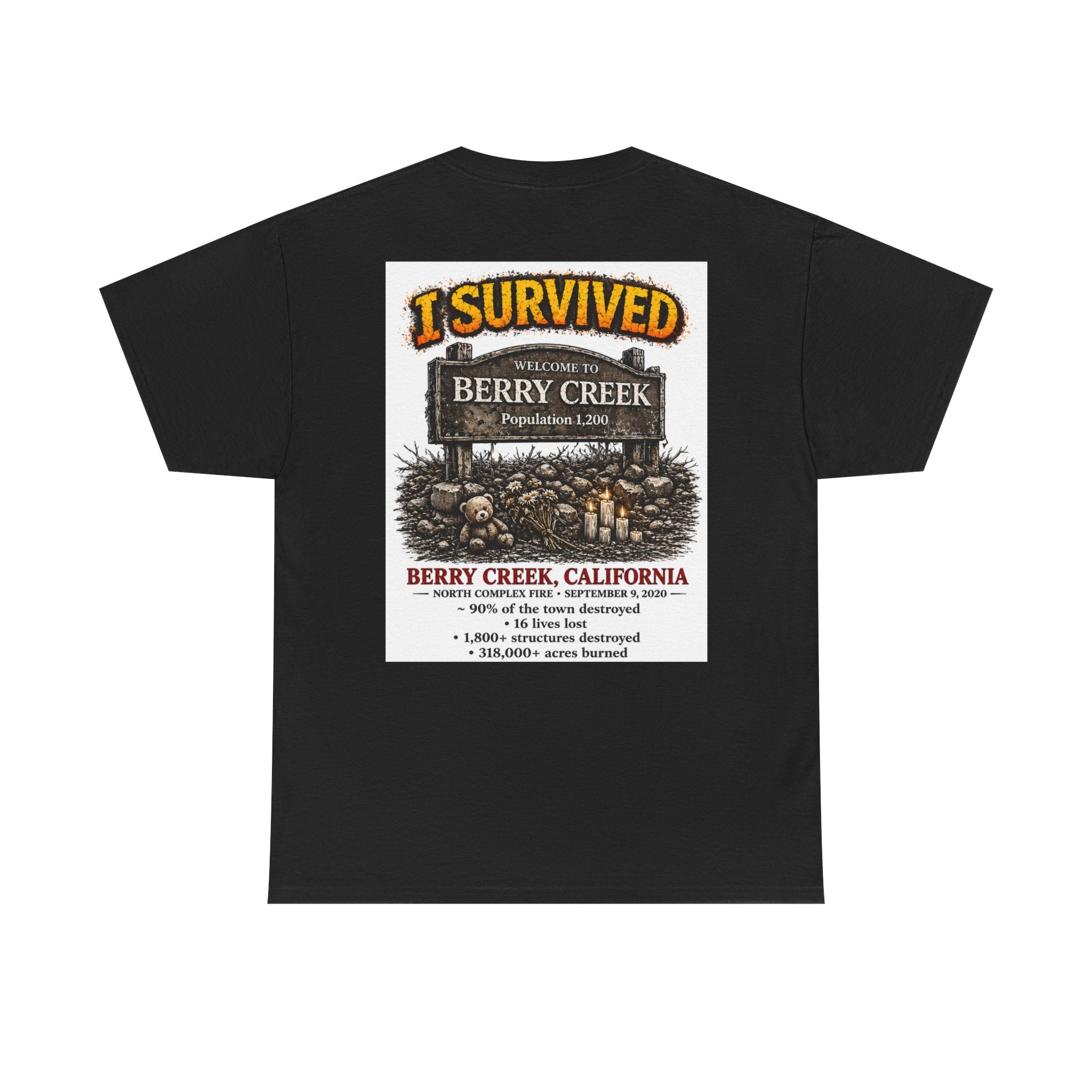 I Survived 2020 — S2:E1 "Berry Creek" | Wildfire Edition Memorial Unisex Heavy Cotton Tee