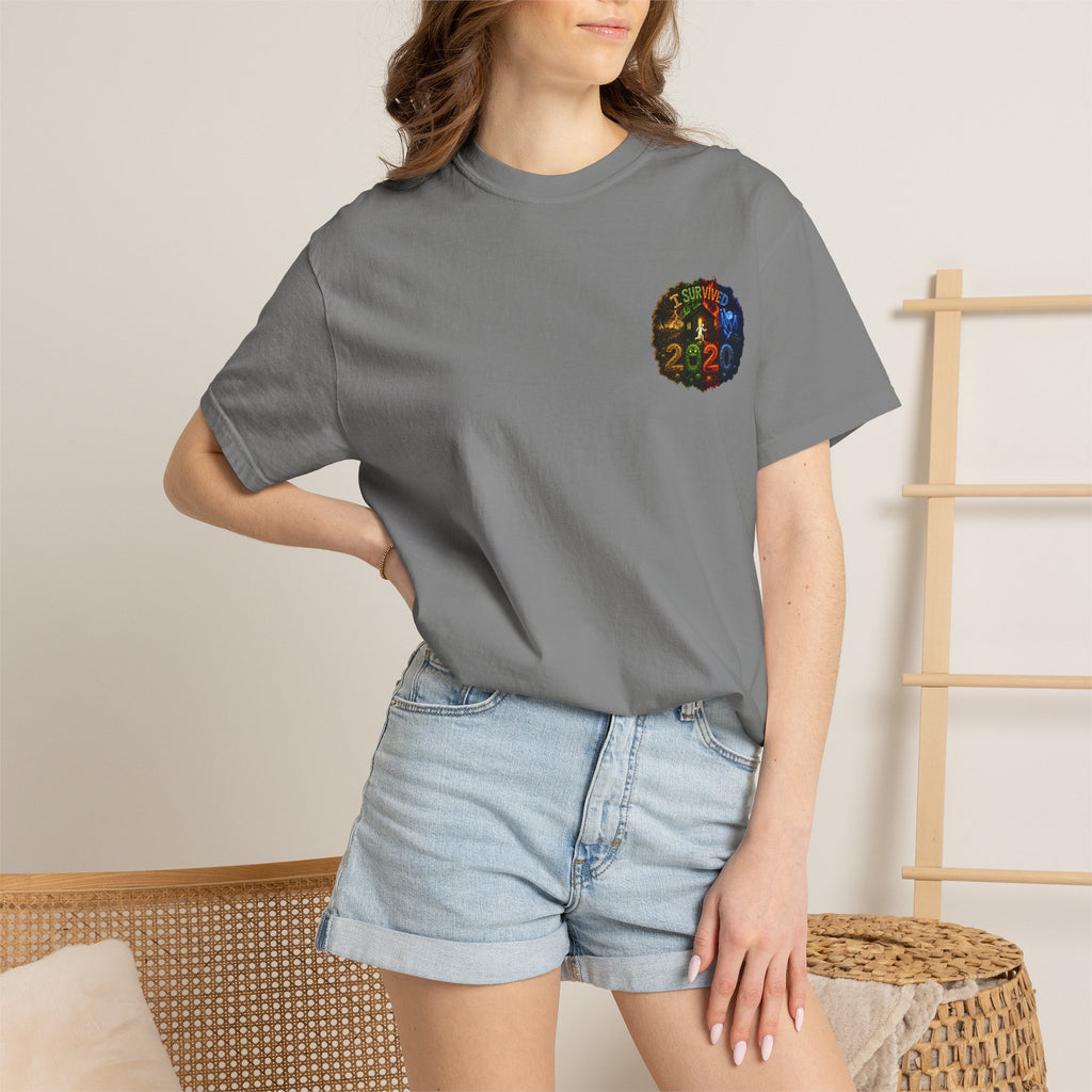 I Survived 2020 — "No Signal" Test Pattern Tee Alien Broadcast Finale Summer Premiere Unisex Garment-Dyed T-shirt