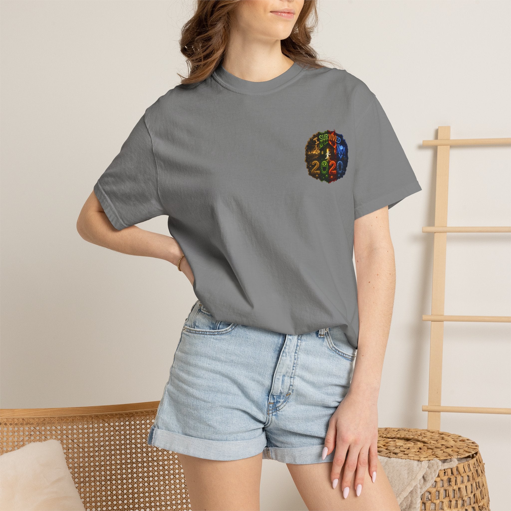 I Survived 2020 — "No Signal" Test Pattern Tee Alien Broadcast Finale Summer Premiere Unisex Garment-Dyed T-shirt