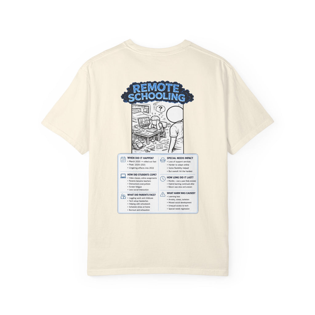 I Survived 2020 —  LOCKDOWN S3:E3: Director's Cut "Remote Schooling" Unisex Garment-Dyed T-shirt