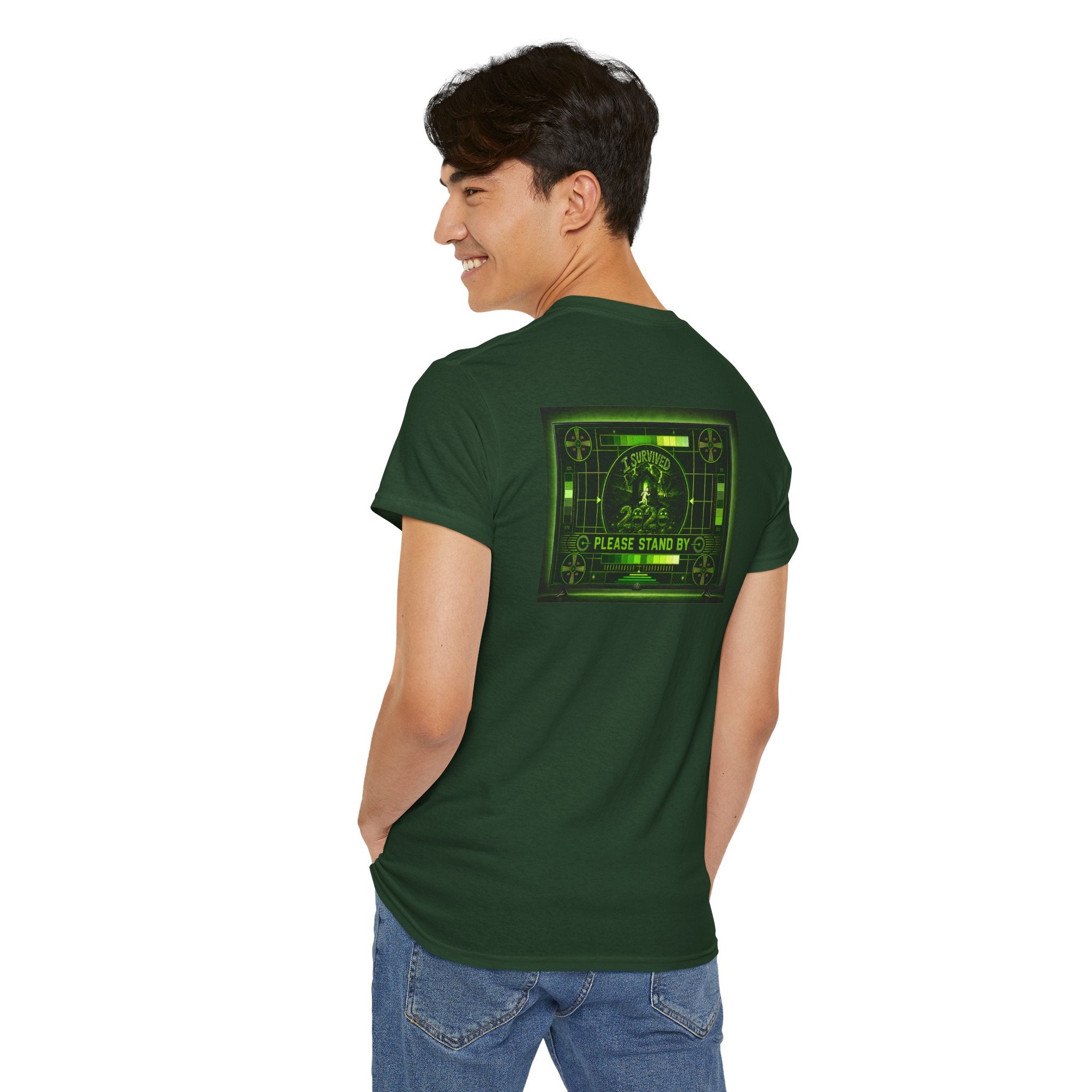 I Survived 2020 — "Please Stand By" Test Pattern Toxic Signal Tee Summer Premiere Unisex Heavy Cotton Tee