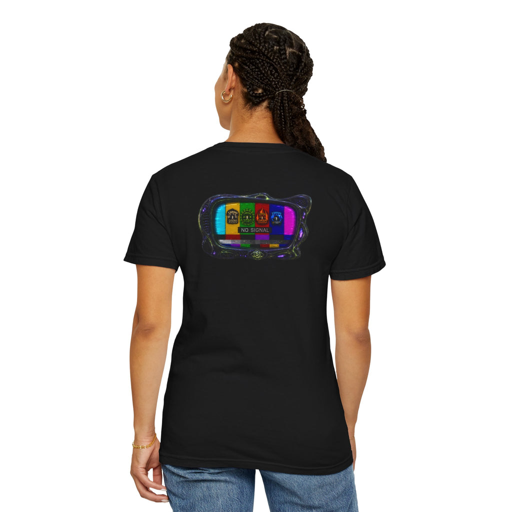 I Survived 2020 — "No Signal" Test Pattern Tee Alien Broadcast Finale Summer Premiere Unisex Garment-Dyed T-shirt