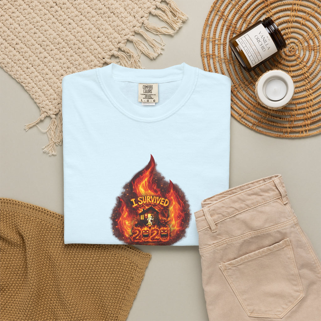 I Survived 2020 — WILDFIRES S2:E2: Director's Cut "The Bobcat Fire" Memorial Unisex Garment-Dyed T-shirt