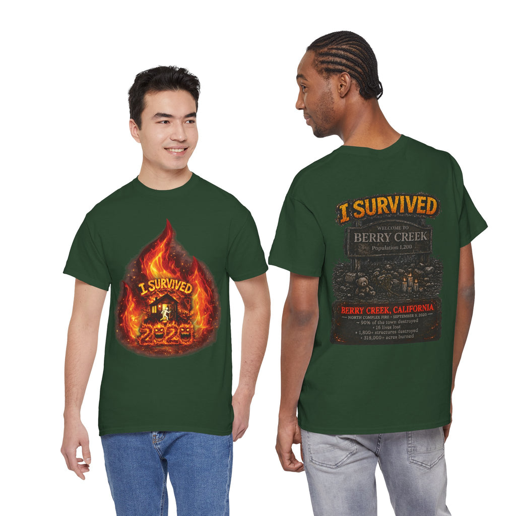 I Survived 2020 — Director's Cut S2:E1 "Berry Creek" | Wildfire Edition Memorial Unisex Heavy Cotton Tee