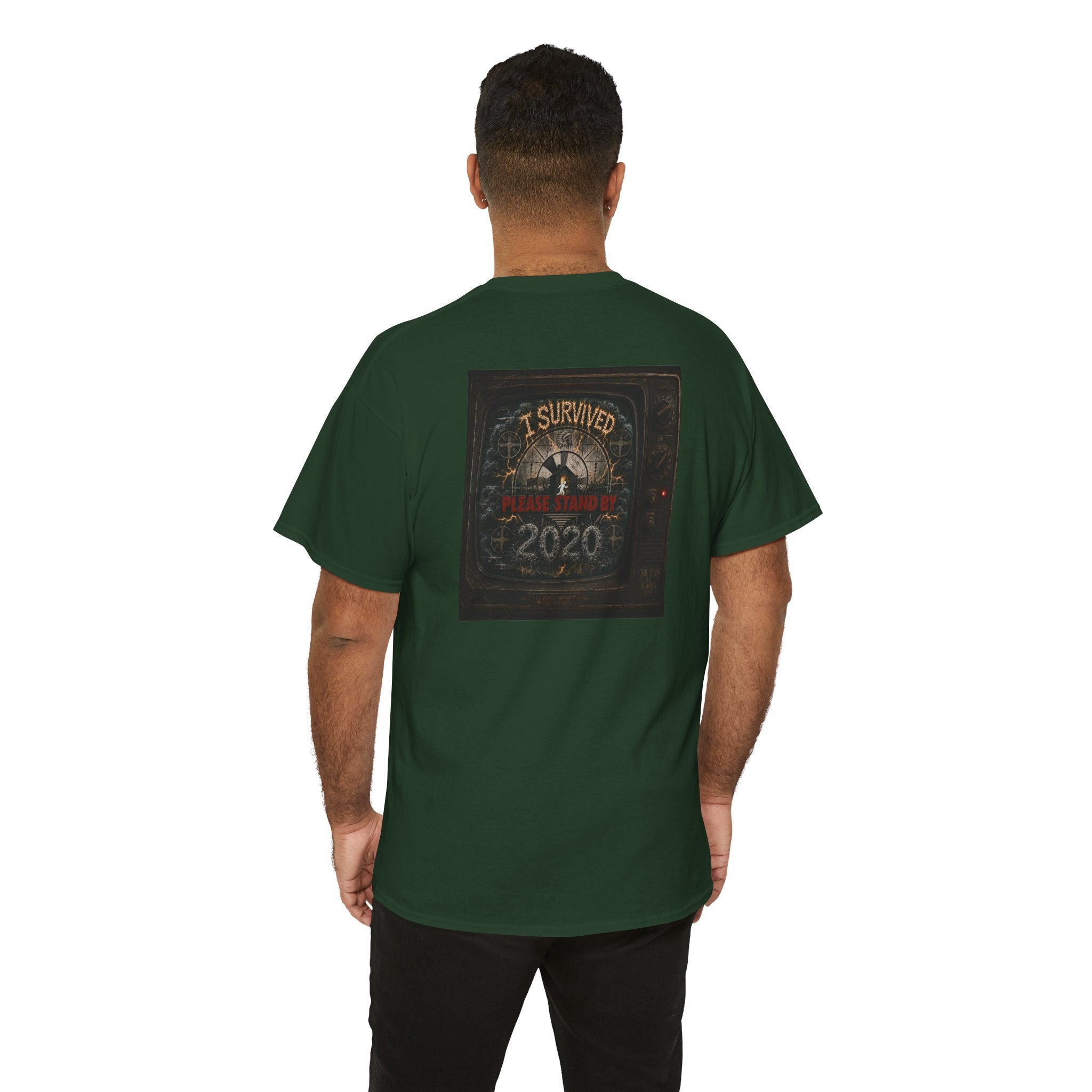 I Survived 2020 — "Please Stand By" Test Pattern Tee Summer Premier Unisex Heavy Cotton Tee
