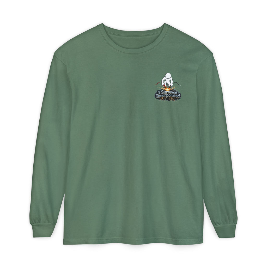 I Survived 2020 — "Please Stand By" Test Pattern Tee Summer Premier Unisex Garment-Dyed Long Sleeve T-Shirt