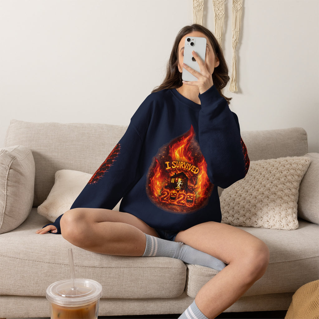 I Survived 2020 — Director's Cut S2:E1 "Berry Creek" | Wildfire Edition Memorial Unisex Heavy Blend™ Crewneck Sweatshirt