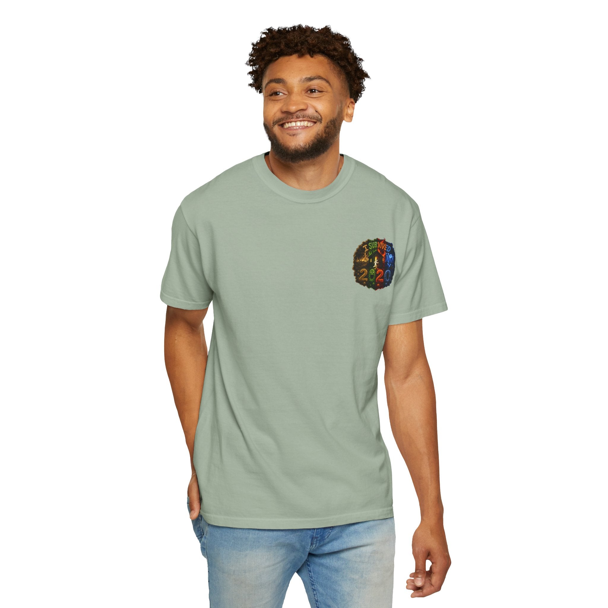 I Survived 2020 — "No Signal" Test Pattern Tee Alien Broadcast Finale Summer Premiere Unisex Garment-Dyed T-shirt