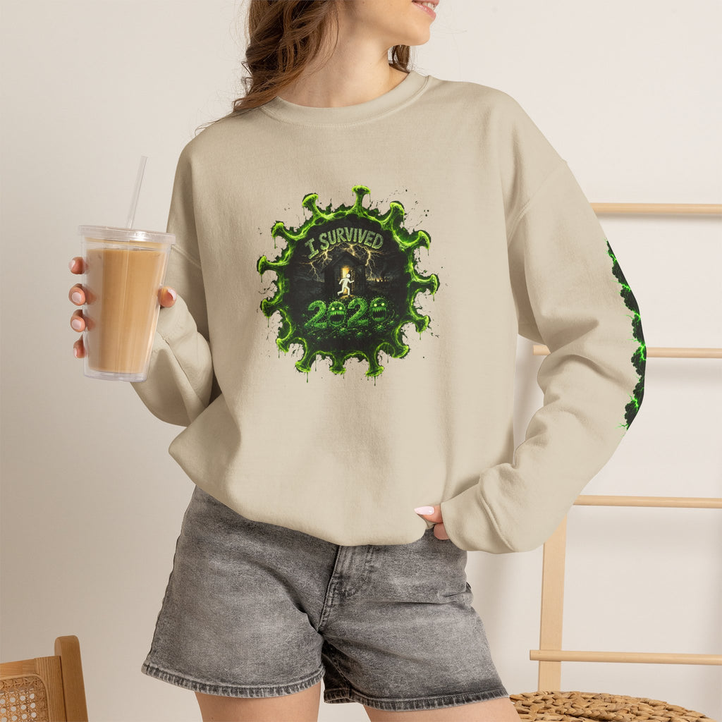 I Survived 2020 — PANDEMIC S1:E3: Director's Cut "The Jab!" Unisex Heavy Blend™ Crewneck Sweatshirt