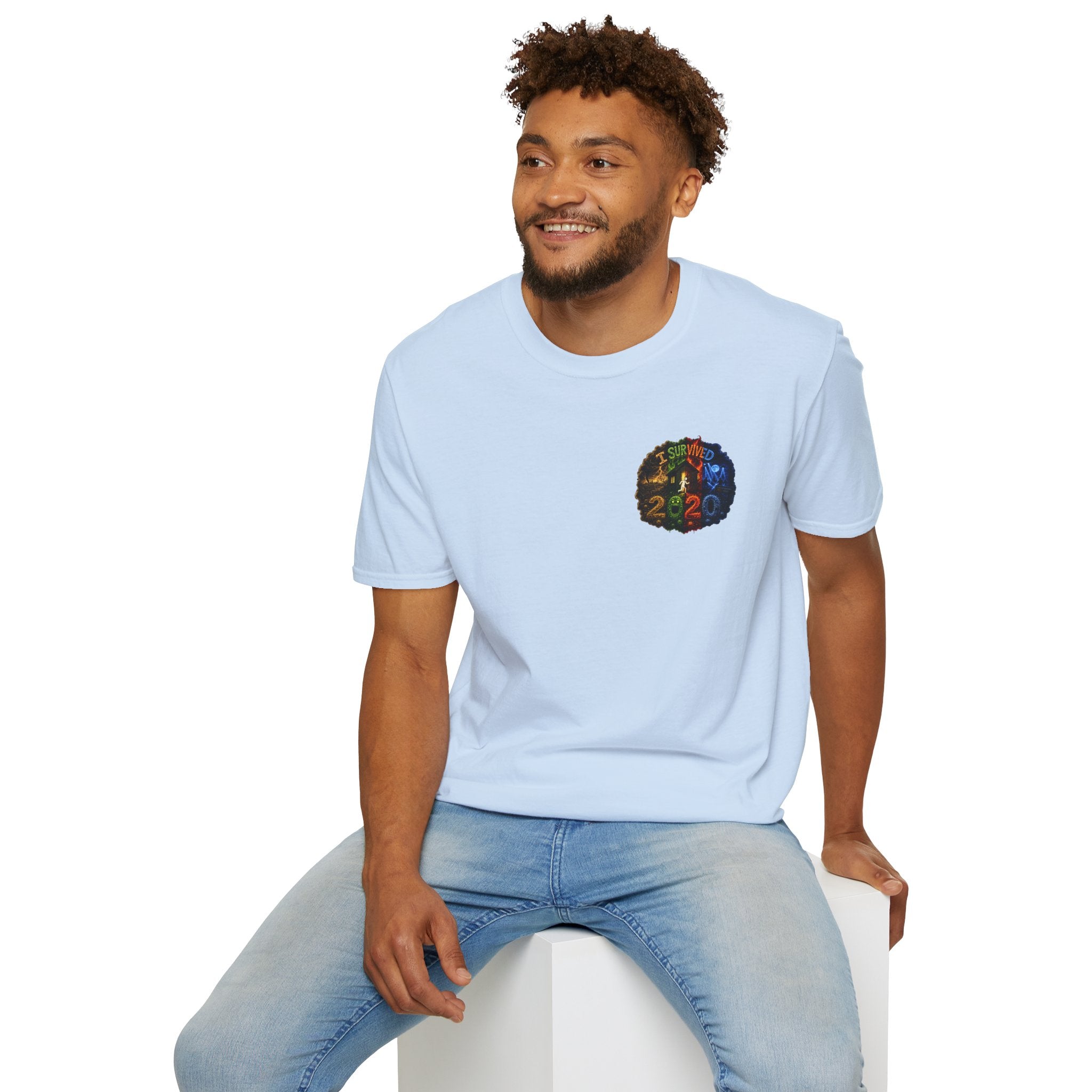 I Survived 2020 — "No Signal" Test Pattern Tee Alien Broadcast Finale Summer Premiere Unisex Softstyle T-Shirt