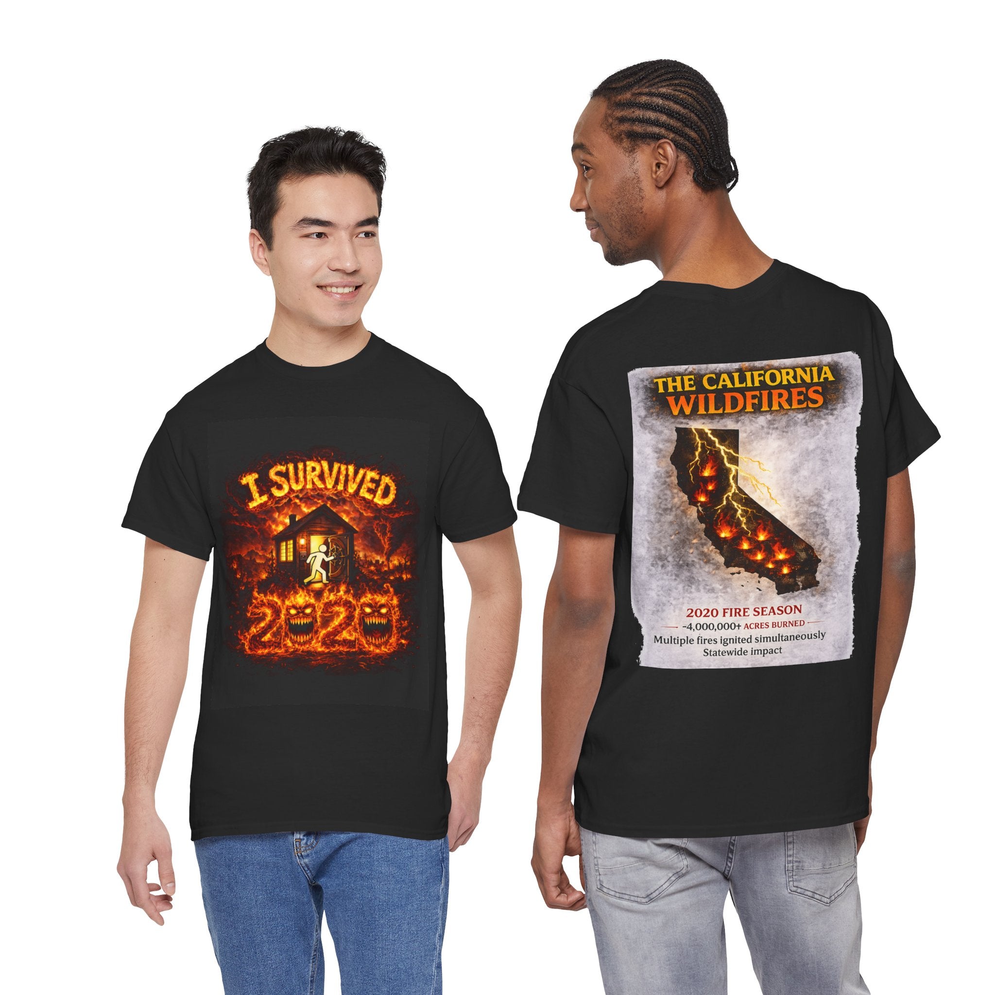 I Survived 2020 — WILDFIRES S2:E3: "The California Wildfires" Unisex Heavy Cotton Tee
