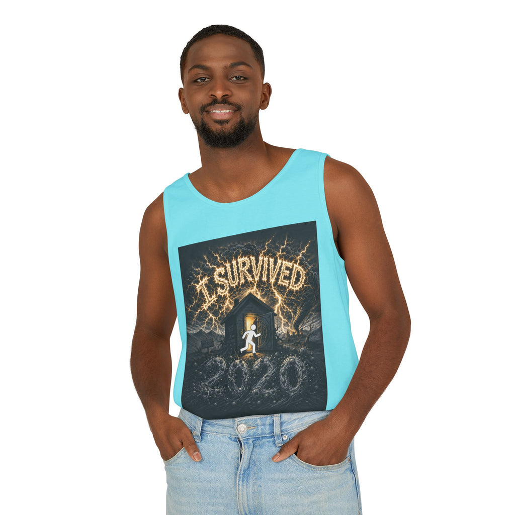 I Survived 2020 — Original Design Teaser Tee | Season 1 Premiere Drop Unisex Garment-Dyed Tank Top