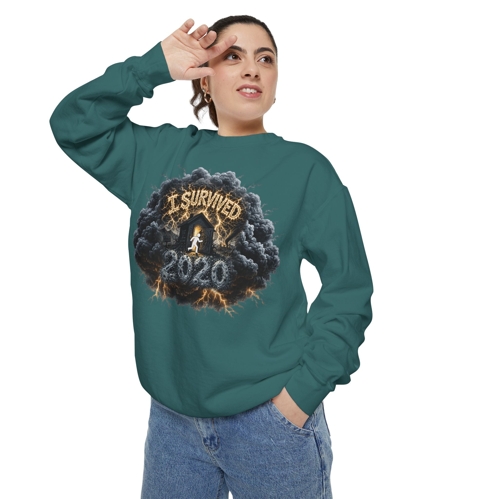 I Survived 2020 — Director's Cut Original Design Teaser Sweatshirt | Season 1 Premiere Drop Unisex Garment-Dyed Sweatshirt