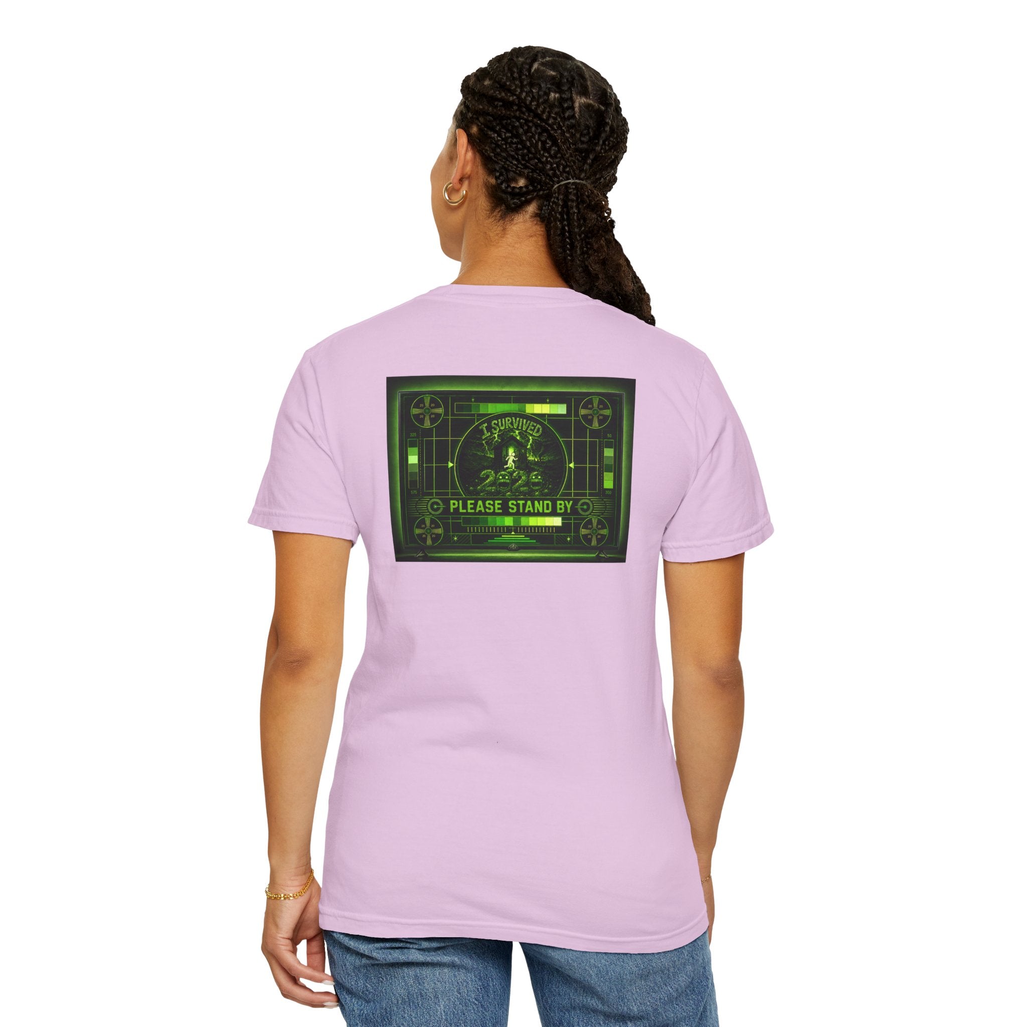 I Survived 2020 — "Please Stand By" Test Pattern Toxic Signal Tee Summer Premiere Unisex Garment-Dyed T-shirt