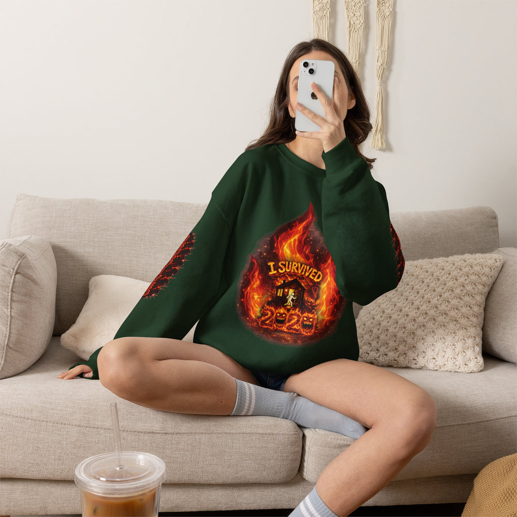 I Survived 2020 — Director's Cut S2:E1 "Berry Creek" | Wildfire Edition Memorial Unisex Heavy Blend™ Crewneck Sweatshirt