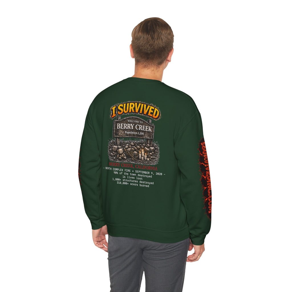 I Survived 2020 — S2:E1 "Berry Creek" | Wildfire Edition Memorial Unisex Heavy Blend™ Crewneck Sweatshirt