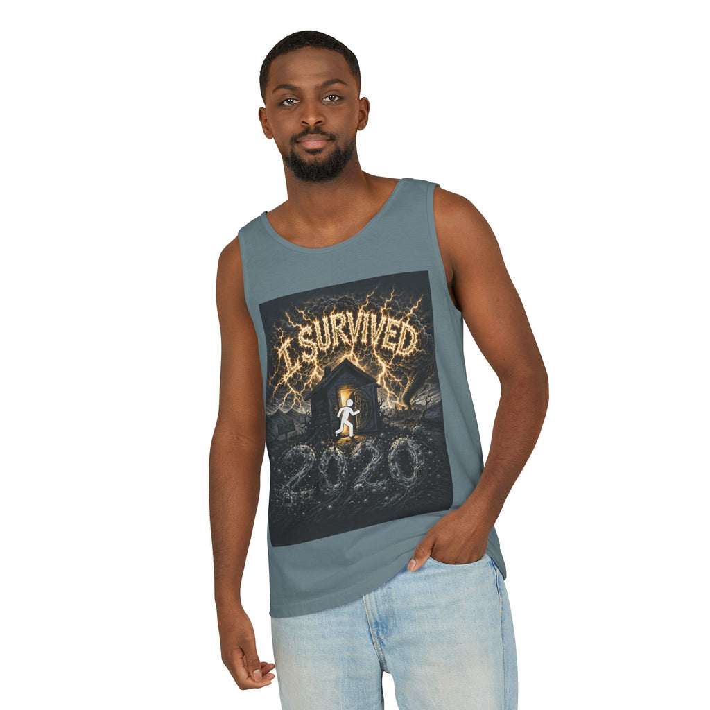 I Survived 2020 — Original Design Teaser Tee | Season 1 Premiere Drop Unisex Garment-Dyed Tank Top
