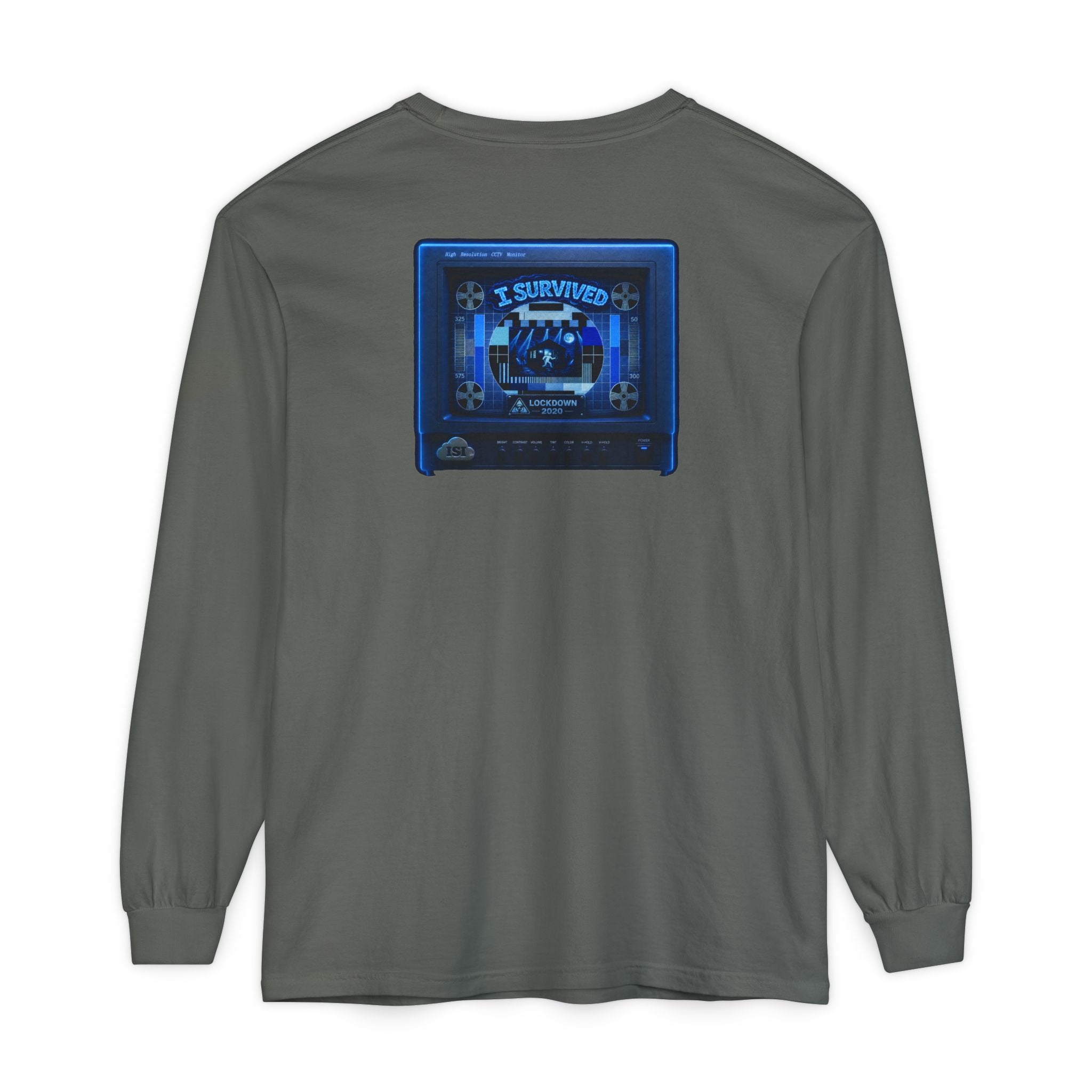 I Survived 2020 — "Please Stand By" Test Pattern Tee Lockdown Edition Summer Exclusive Unisex Garment-Dyed Long Sleeve T-Shirt