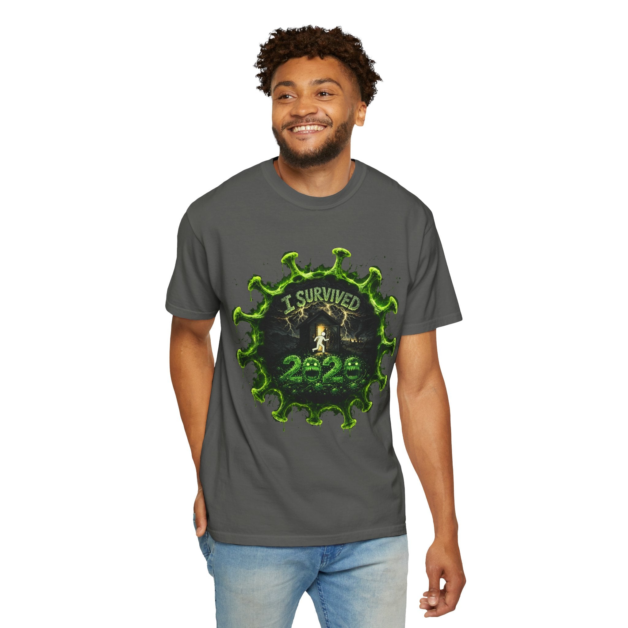 I Survived 2020 — Director's Cut S1:E1 "COVID-19: The Coronavirus" | Pandemic Edition Unisex Garment-Dyed T-shirt