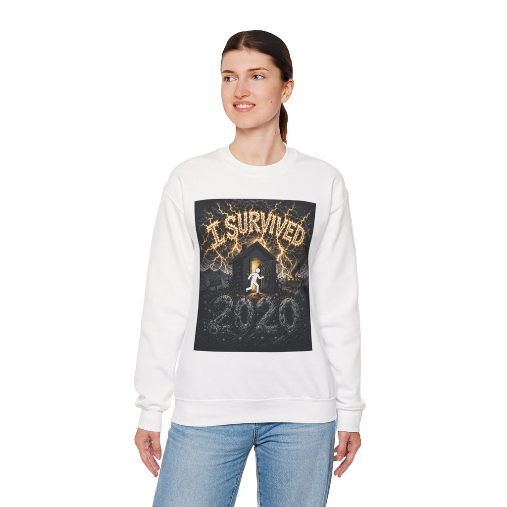I Survived 2020 — Original Design Teaser Tee | Season 1 Premiere Drop Unisex Heavy Blend™ Crewneck Sweatshirt