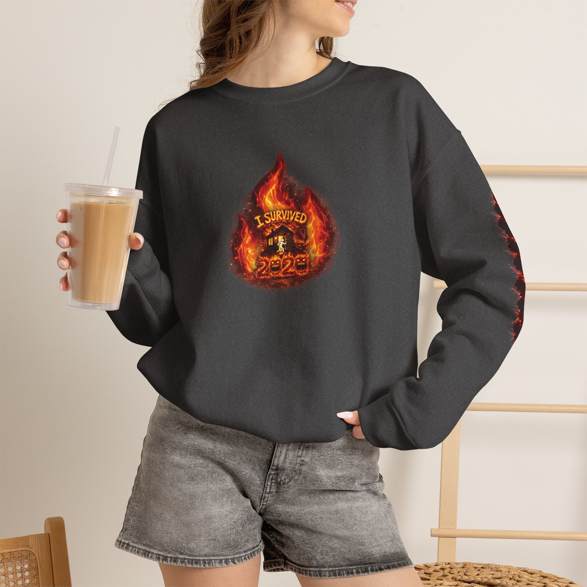 I Survived 2020 — WILDFIRES S2:E4: Director's Cut "Western U.S. Wildfire Season" Memorial Unisex Heavy Blend™ Crewneck Sweatshirt