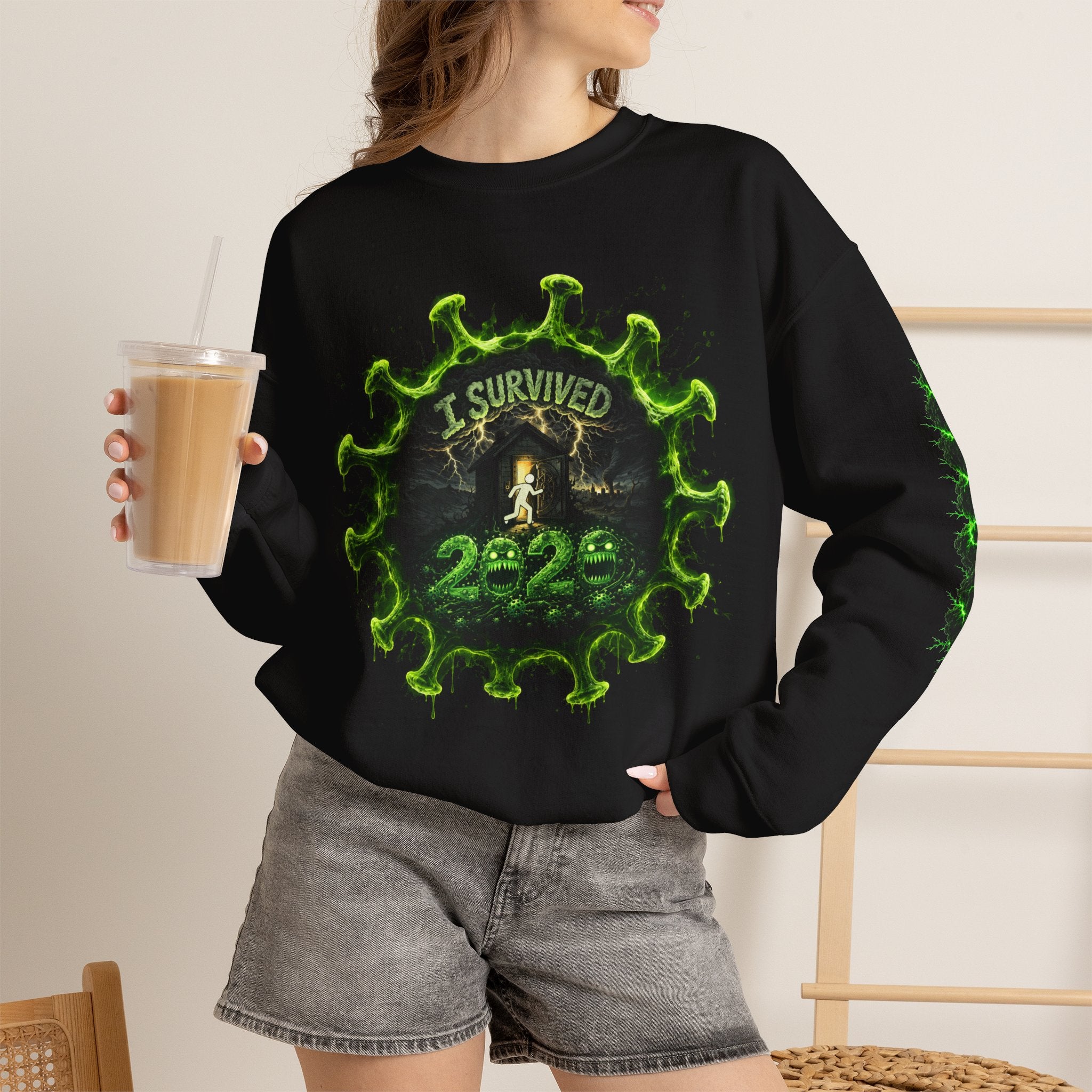 I Survived 2020 — Director's Cut S1:E3 "The Jab!" | Pandemic Edition Unisex Heavy Blend™ Crewneck Sweatshirt