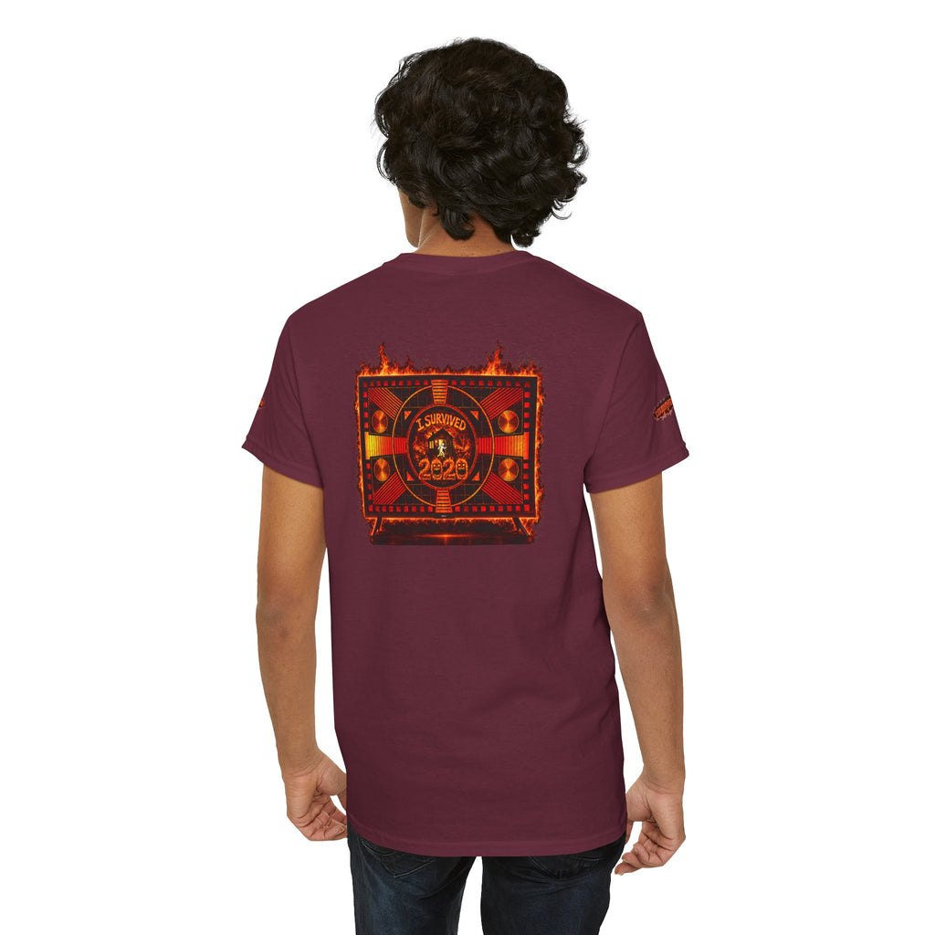 I Survived 2020 — "Please Stand By" Test Pattern Tee Wildfire Signal Special Edition Summer Premiere Unisex Heavy Cotton Tee