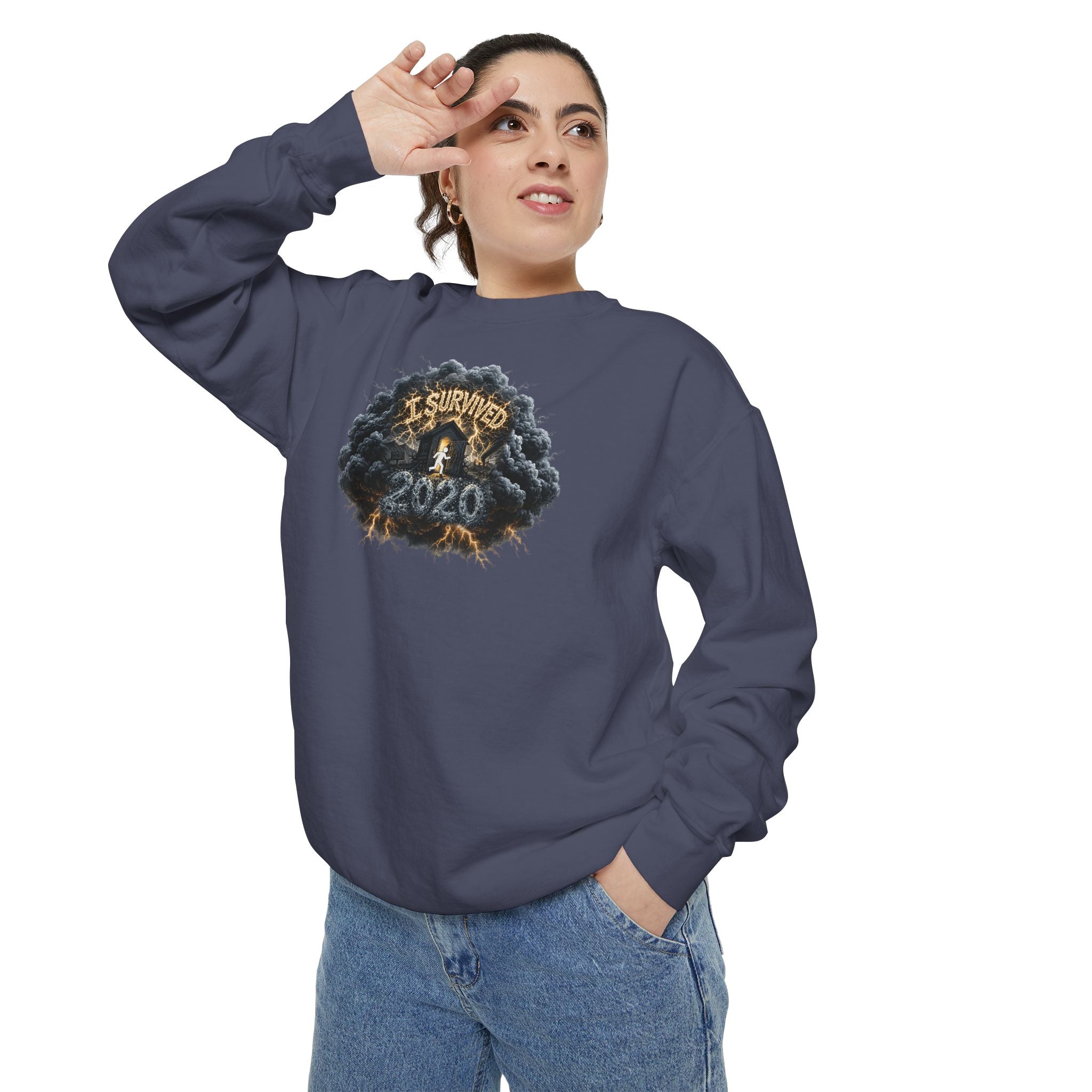 I Survived 2020 — Original PILOT Design: Director's Cut Unisex Garment-Dyed Sweatshirt