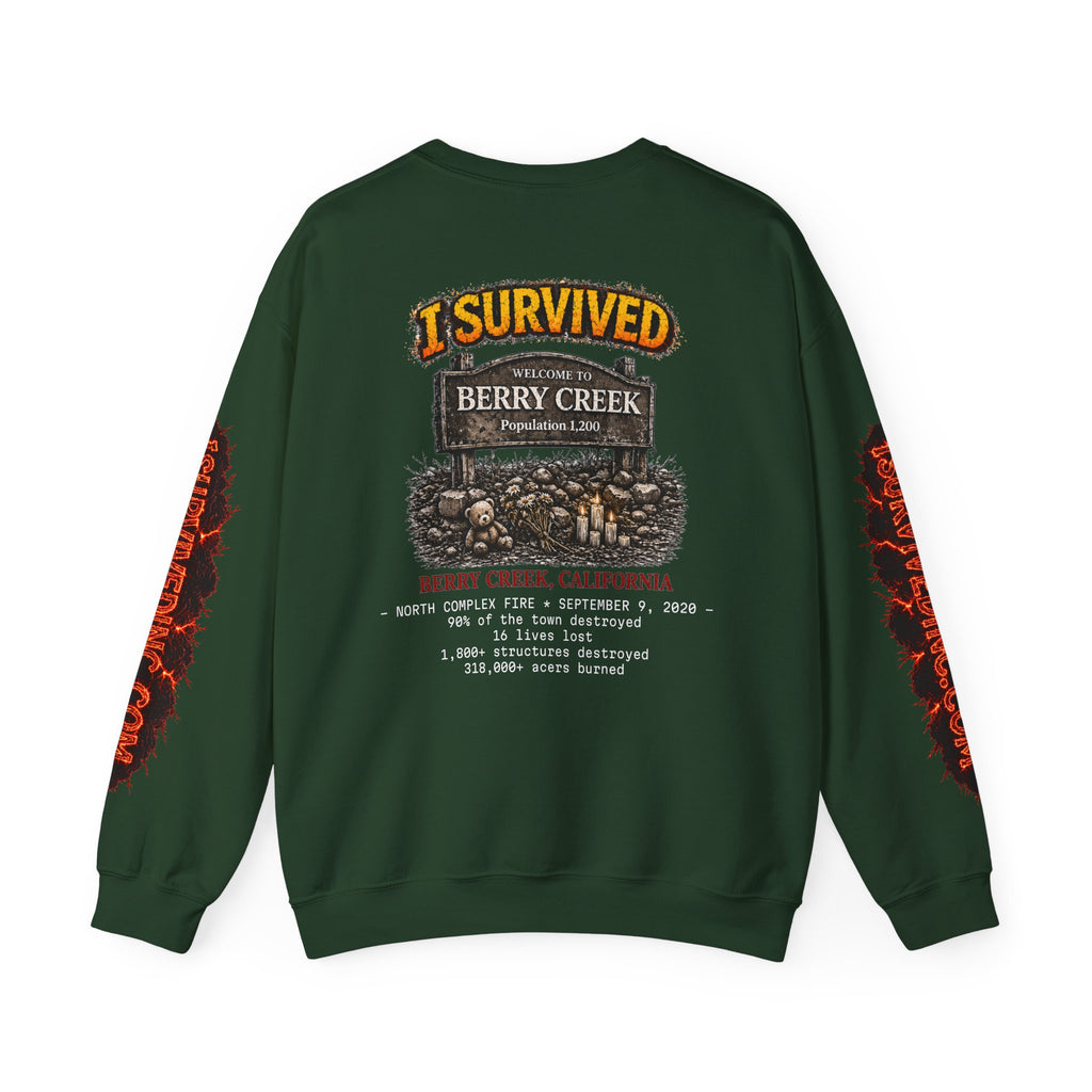 I Survived 2020 — S2:E1 "Berry Creek" | Wildfire Edition Memorial Unisex Heavy Blend™ Crewneck Sweatshirt