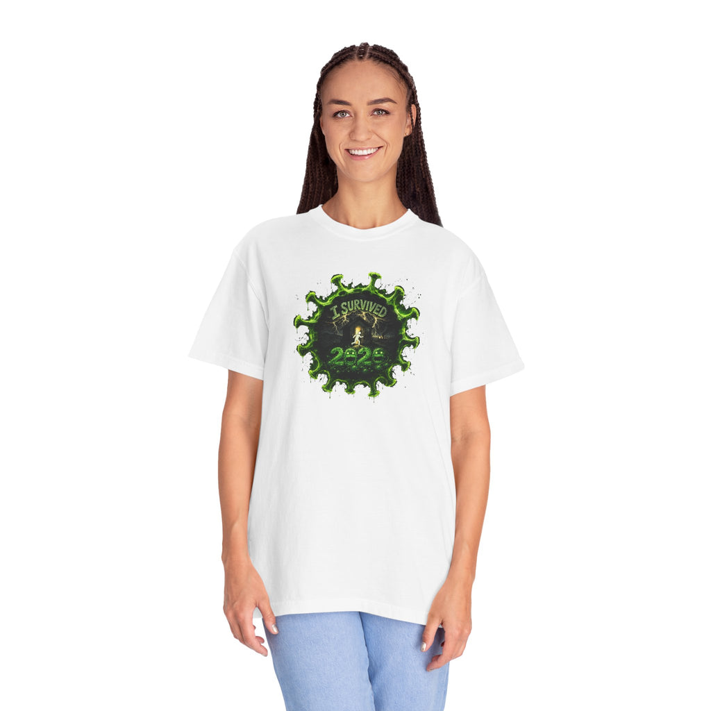 I Survived 2020 —  PANDEMIC S1:E1: Director's Cut "COVID-19: The Coronavirus" Unisex Garment-Dyed T-shirt