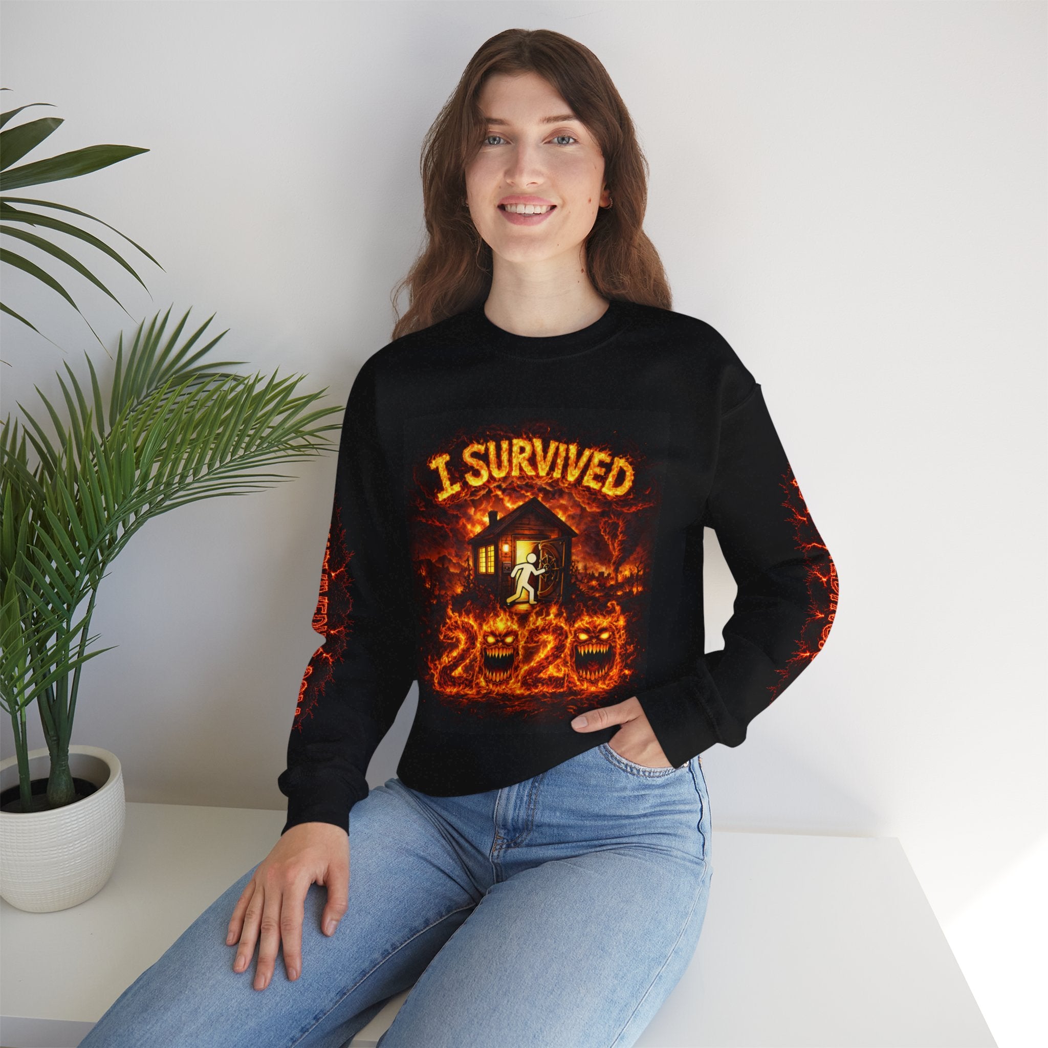 I Survived 2020 — WILDFIRES S2:E4: "Western U.S." Memorial Unisex Heavy Blend™ Crewneck Sweatshirt