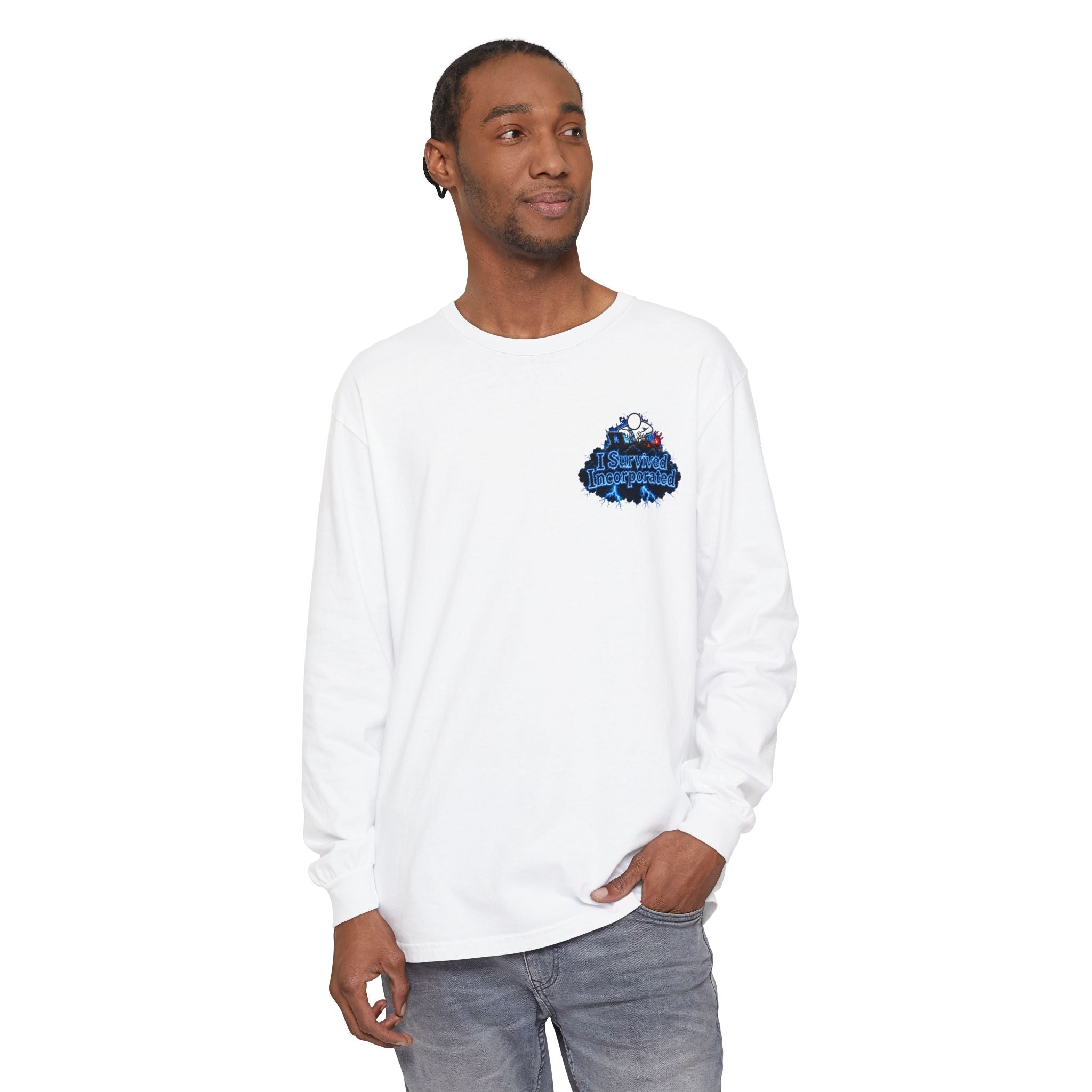 I Survived 2020 — "Please Stand By" Test Pattern Tee Lockdown Edition Summer Exclusive Unisex Garment-Dyed Long Sleeve T-Shirt
