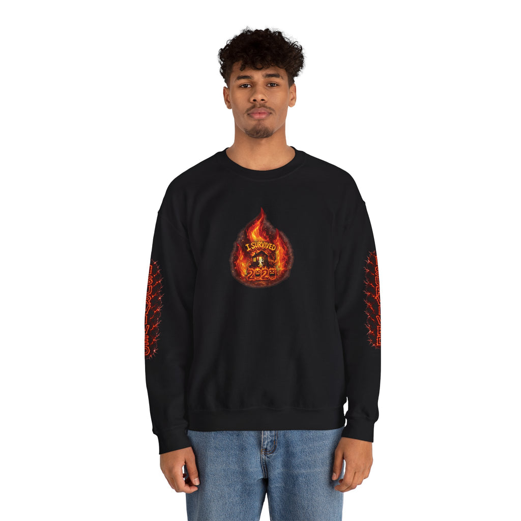 I Survived 2020 — WILDFIRES S2:E2: Director's Cut "The Bobcat Fire" Memorial Unisex Heavy Blend™ Crewneck Sweatshirt