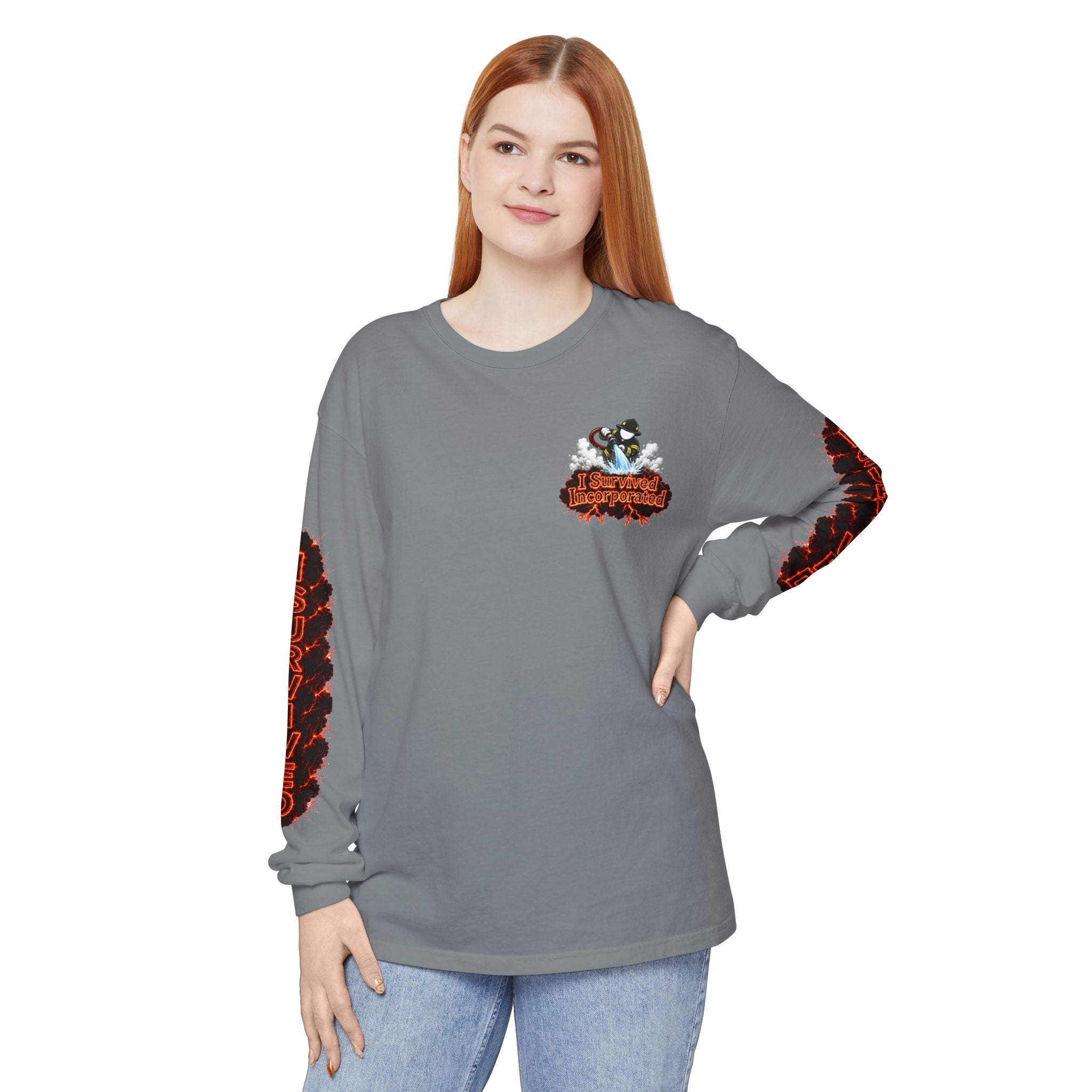 I Survived 2020 — "Please Stand By" Test Pattern Tee Special Edition Wildfire Signal Edition Summer Premiere Unisex Garment-Dyed Long Sleeve T-Shirt