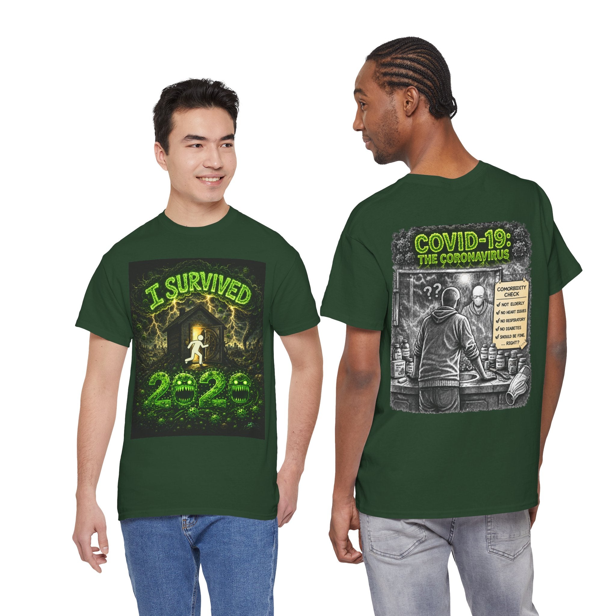 I Survived 2020 — S1:E1 "COVID-19: The Coronavirus" | Pandemic Edition Unisex Heavy Cotton Tee