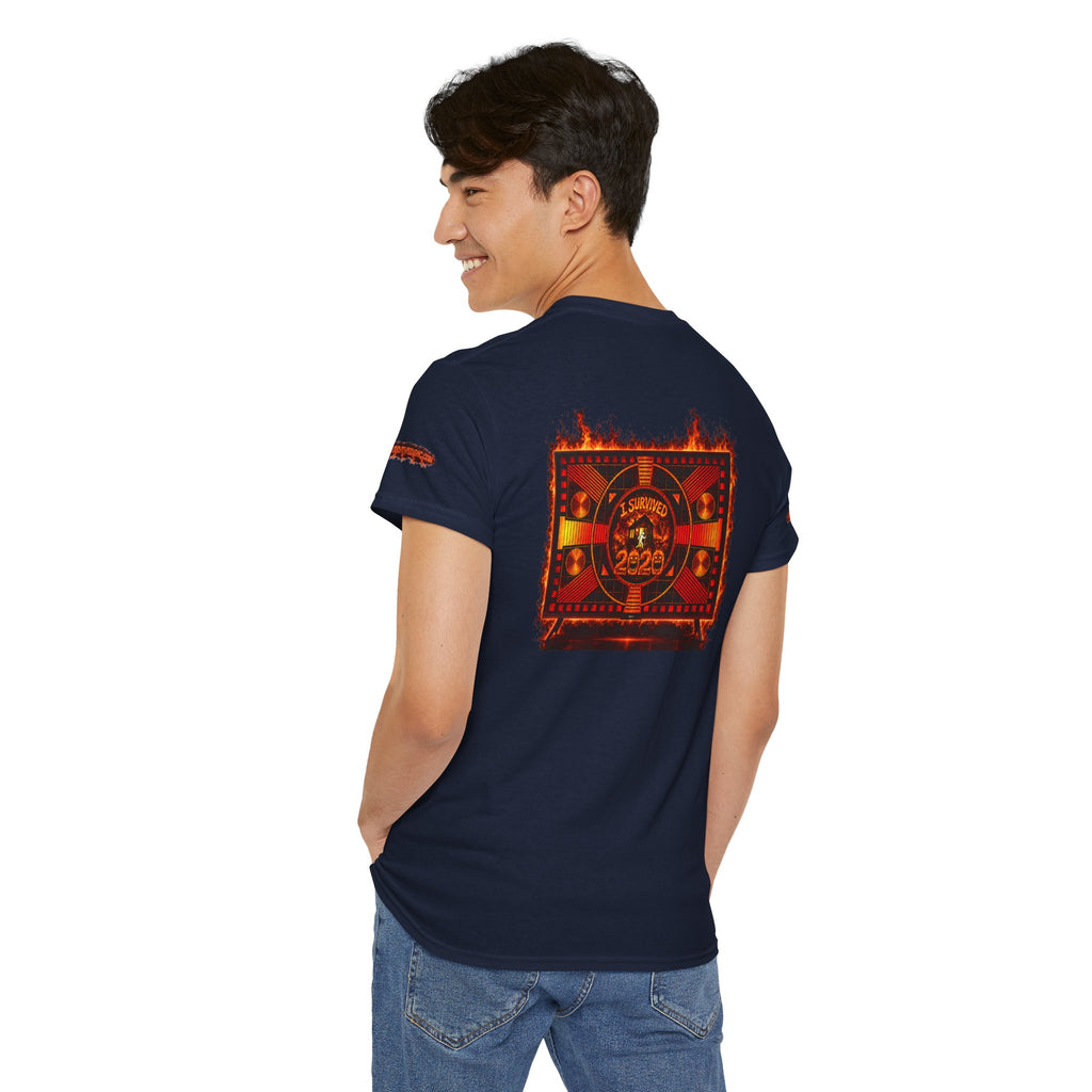 I Survived 2020 — "Please Stand By" Test Pattern Tee Wildfire Signal Special Edition Summer Premiere Unisex Heavy Cotton Tee