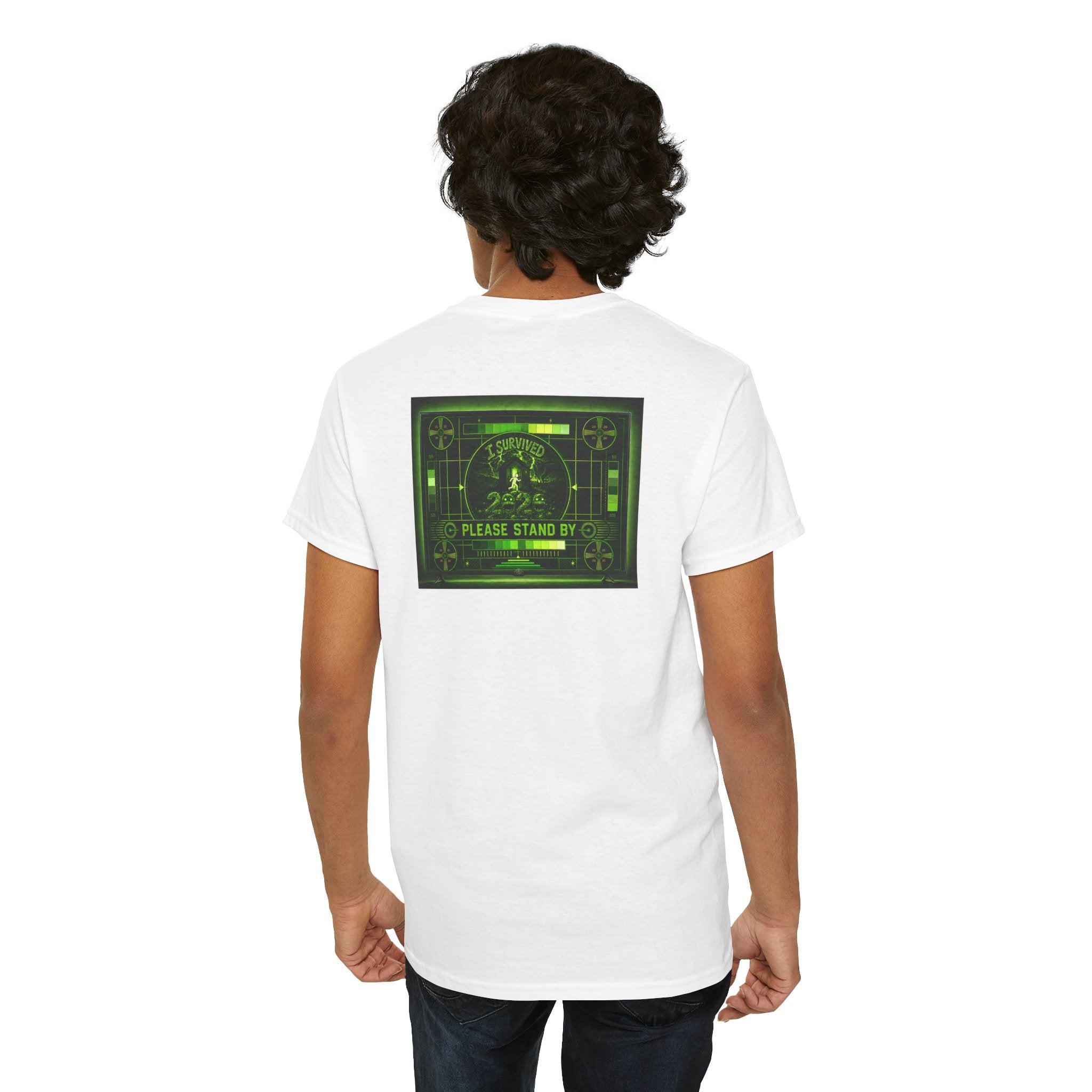 I Survived 2020 — "Please Stand By" Test Pattern Toxic Signal Tee Summer Premiere Unisex Heavy Cotton Tee