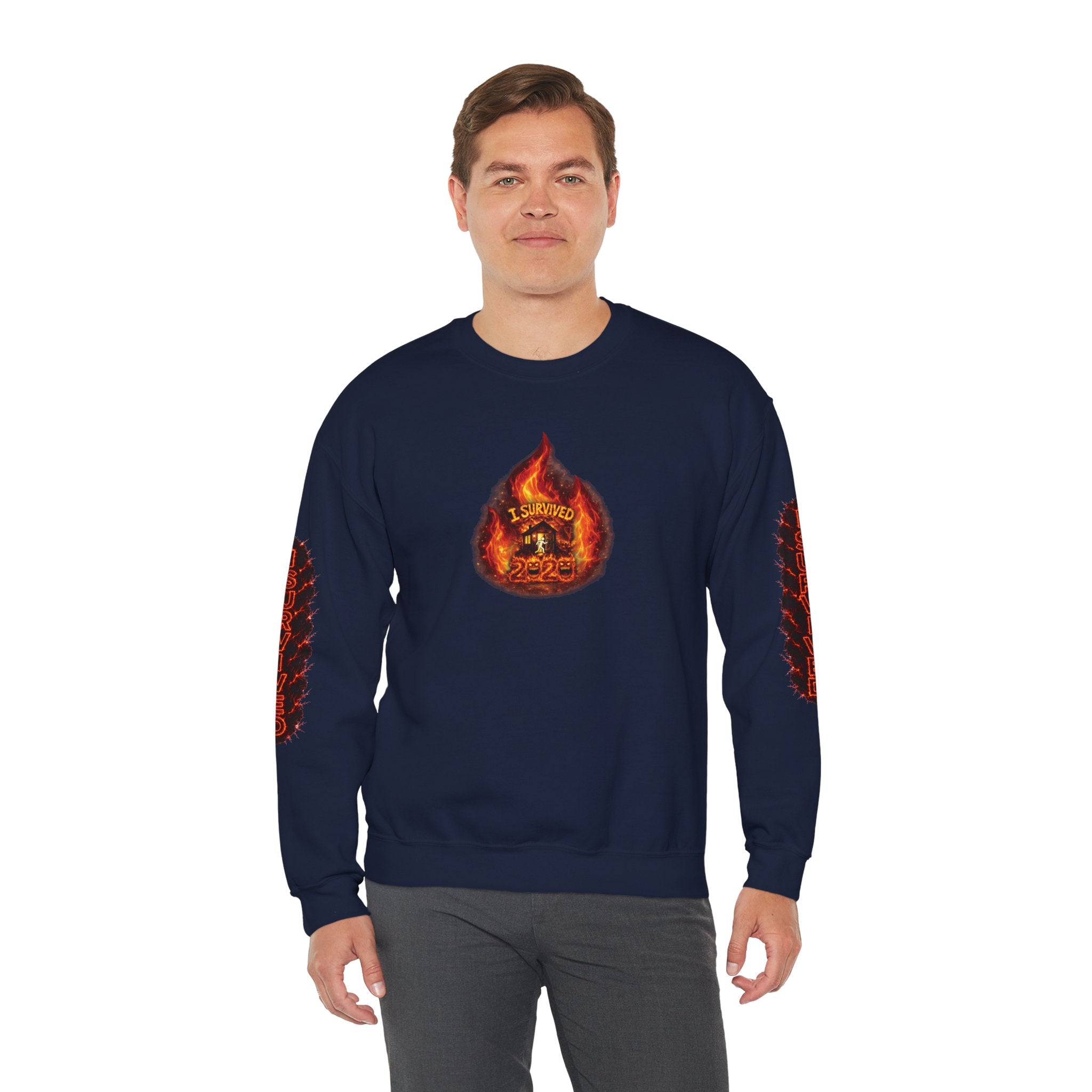 I Survived 2020 — WILDFIRES S2:E3: Director's Cut "The California Wildfires" Memorial Unisex Heavy Blend™ Crewneck Sweatshirt