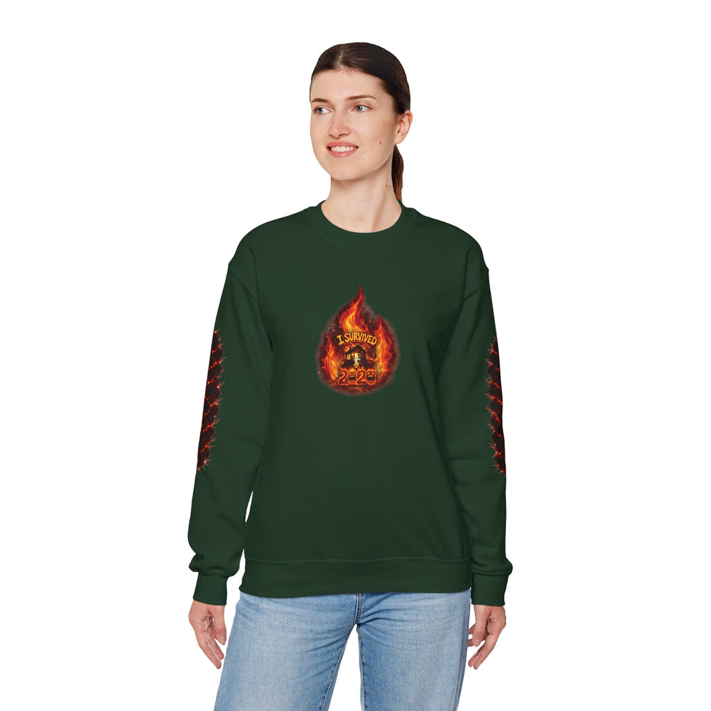 I Survived 2020 — WILDFIRES S2:E4: Director's Cut "Western U.S. Wildfire Season" Memorial Unisex Heavy Blend™ Crewneck Sweatshirt