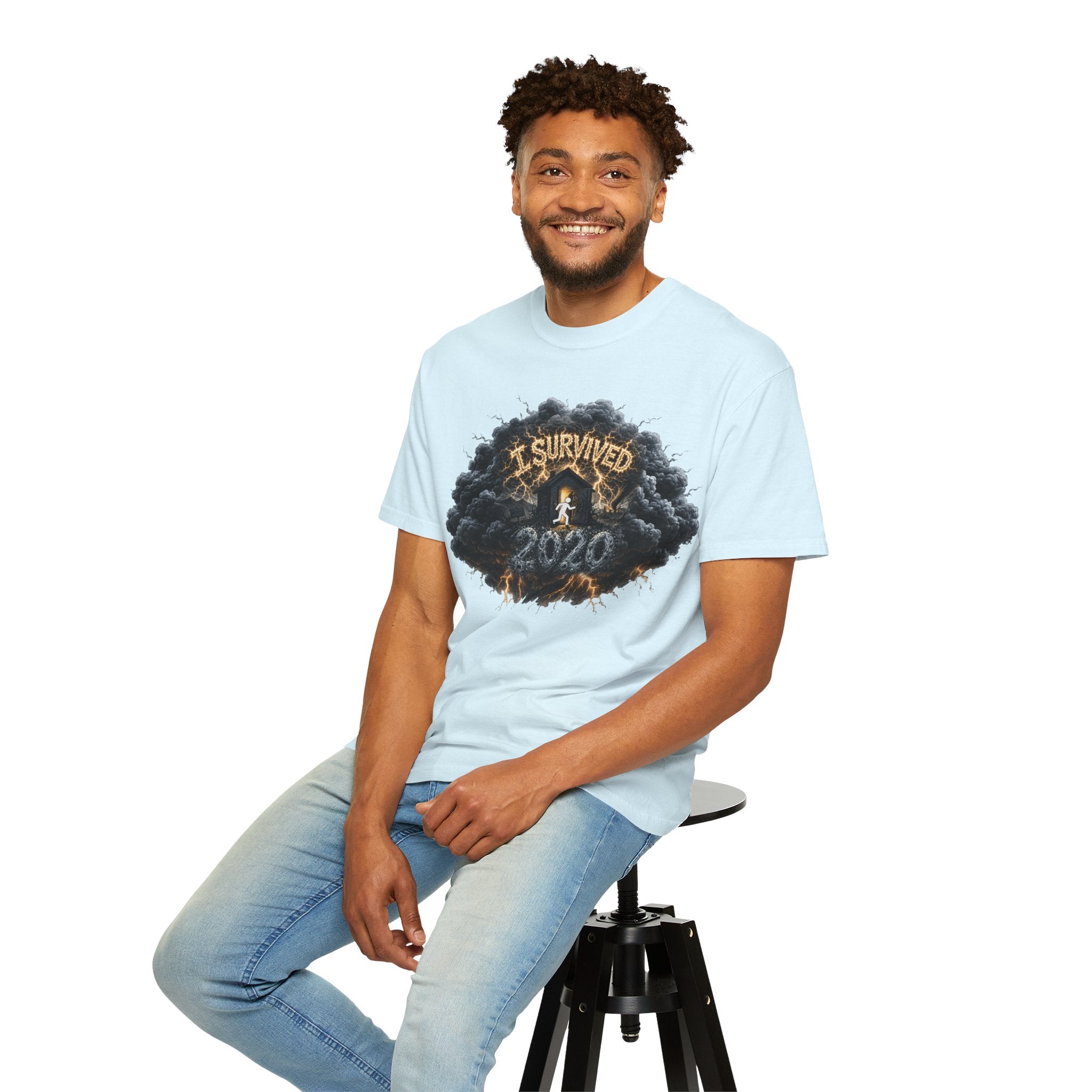 I Survived 2020 — Original Design Teaser Tee | Season 1 Premiere Drop Unisex Garment-Dyed T-shirt