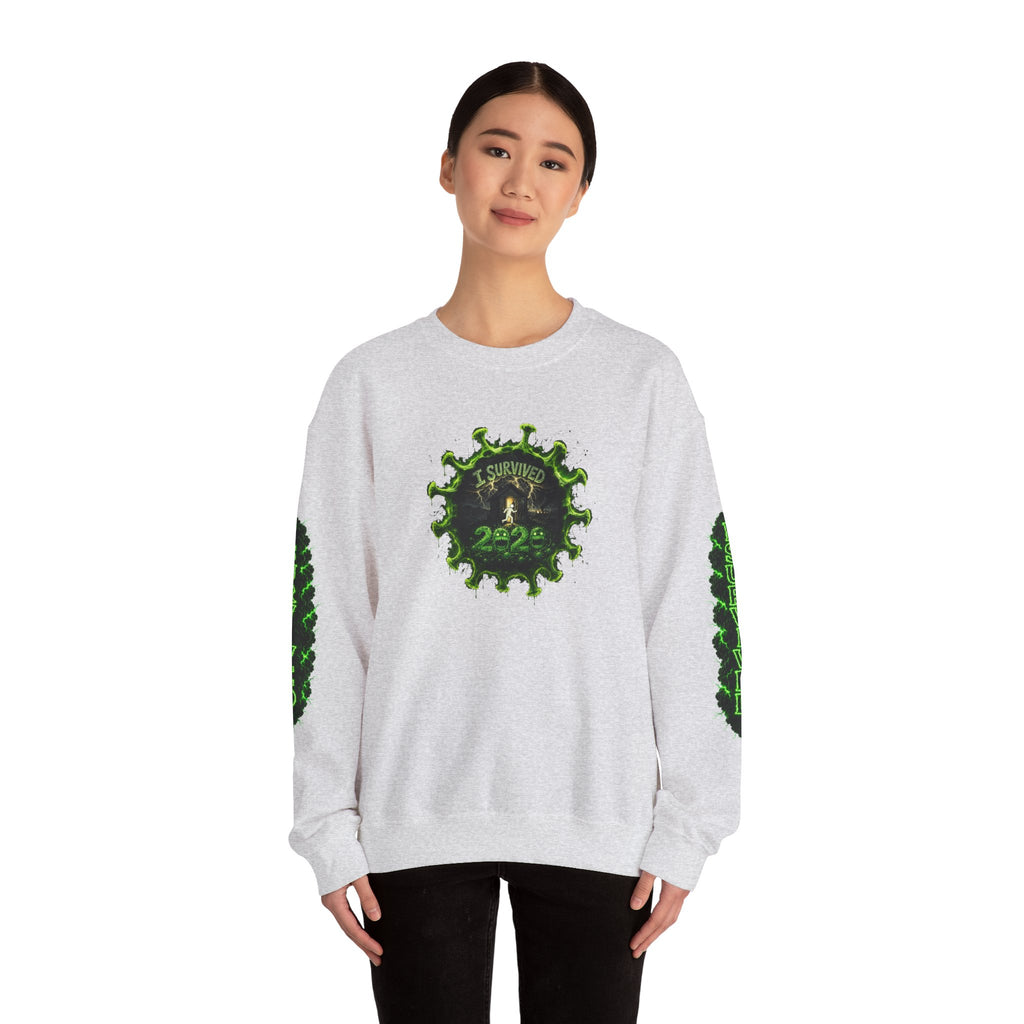 I Survived 2020 — PANDEMIC S1:E3: Director's Cut "The Jab!" Unisex Heavy Blend™ Crewneck Sweatshirt
