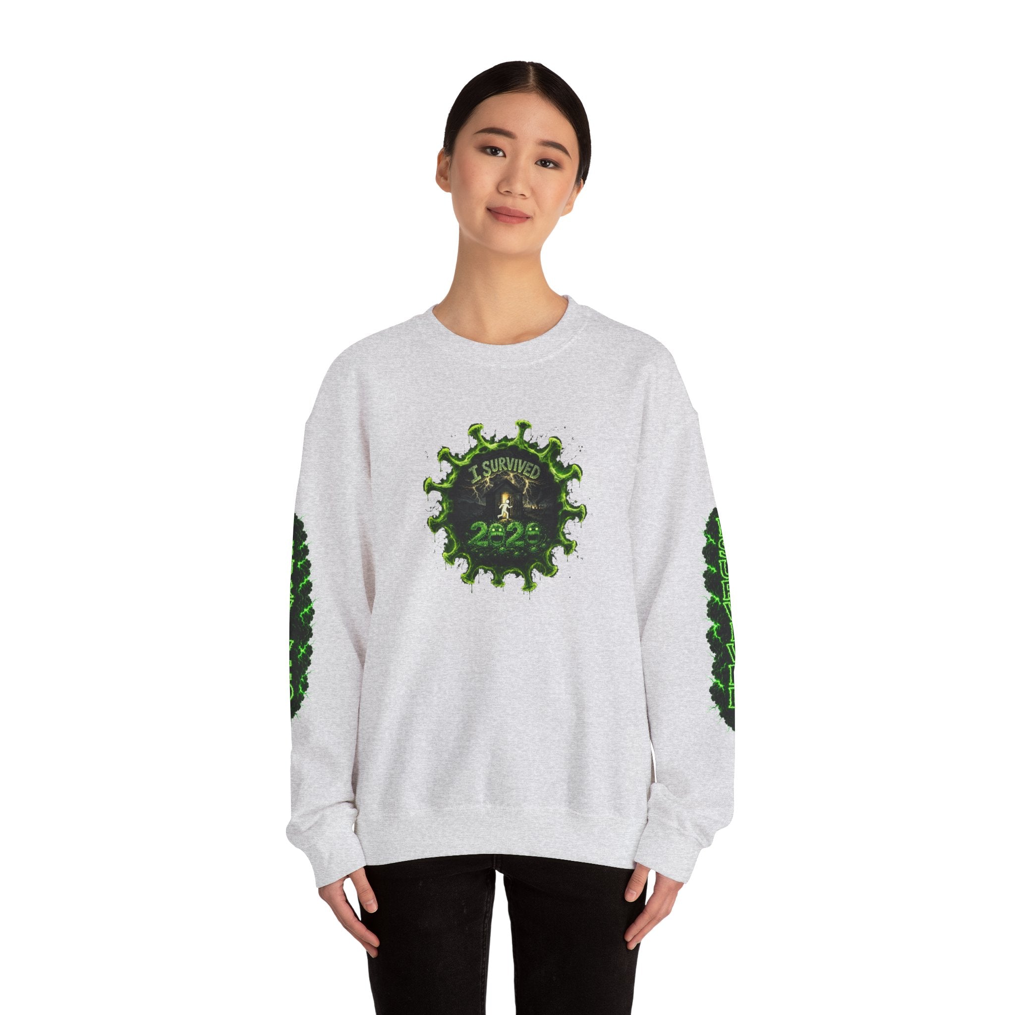I Survived 2020 — PANDEMIC S1:E3: Director's Cut "The Jab!" Unisex Heavy Blend™ Crewneck Sweatshirt
