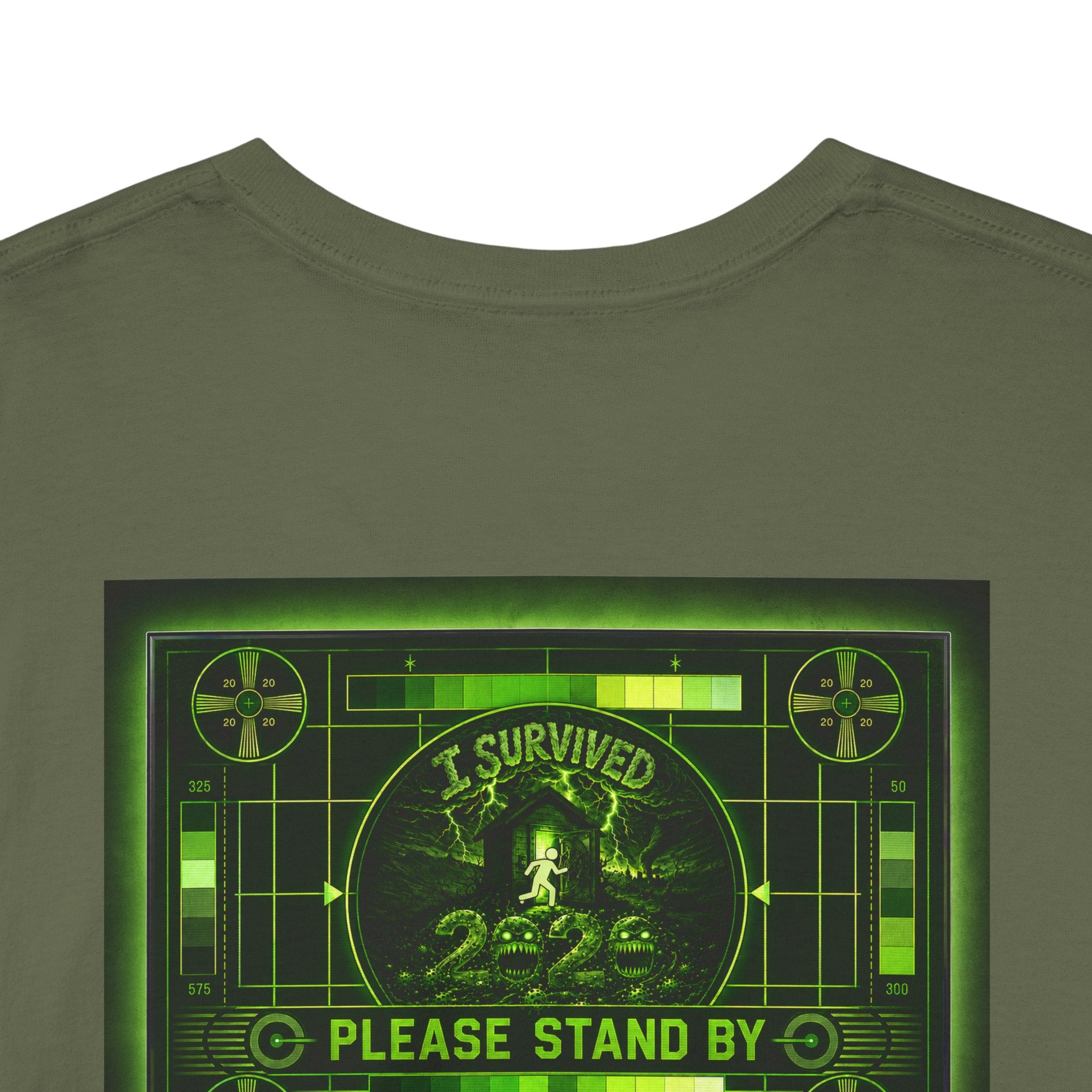 I Survived 2020 — "Please Stand By" Test Pattern Toxic Signal Tee Special Edition Summer Premiere Unisex Heavy Cotton Tee