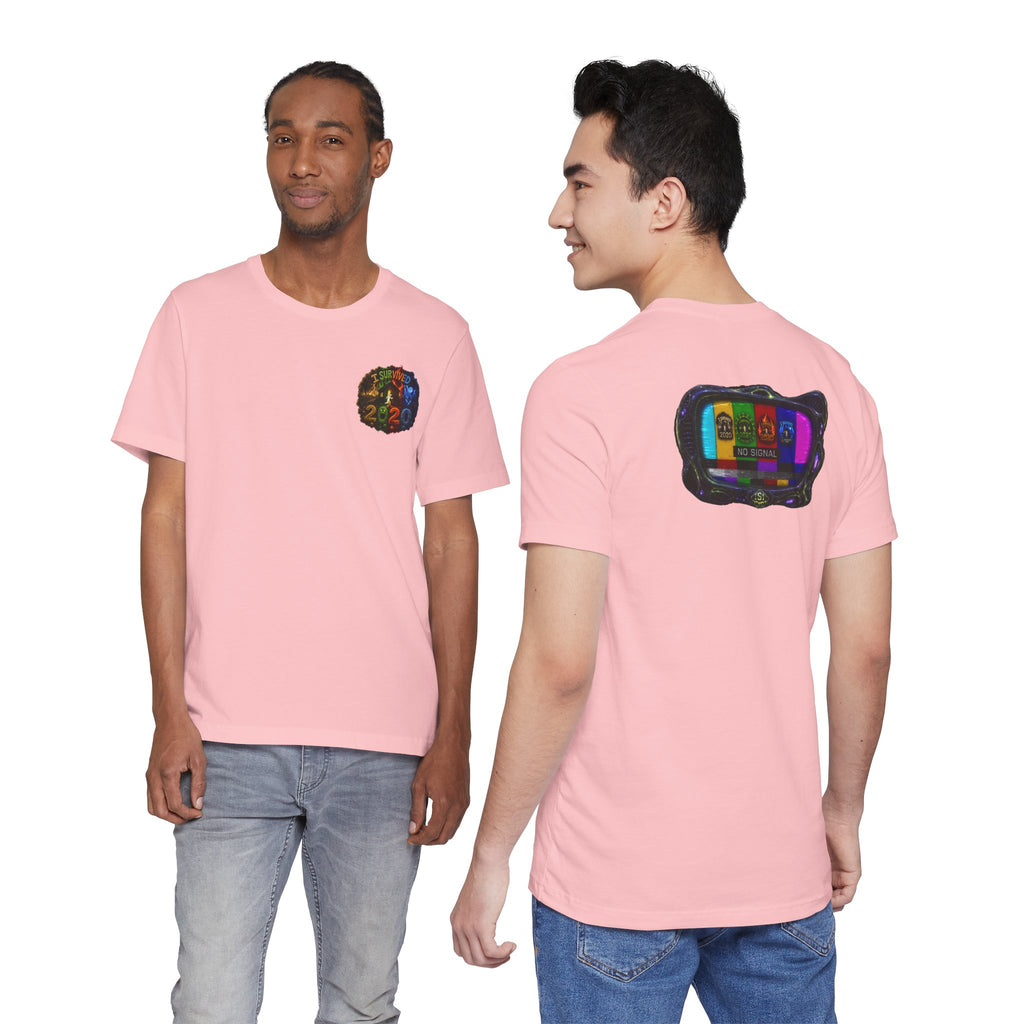 I Survived 2020 — "No Signal" Test Pattern Tee Alien Broadcast Finale Summer Premiere Unisex Jersey Short Sleeve Tee