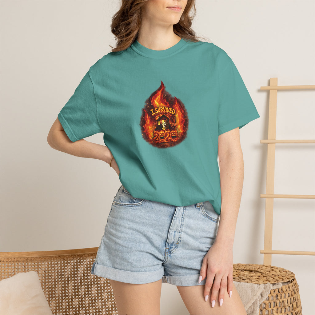 I Survived 2020 — WILDFIRES S2:E4: Director's Cut "Western U.S. Wildfire Season" Memorial Unisex Garment-Dyed T-shirt