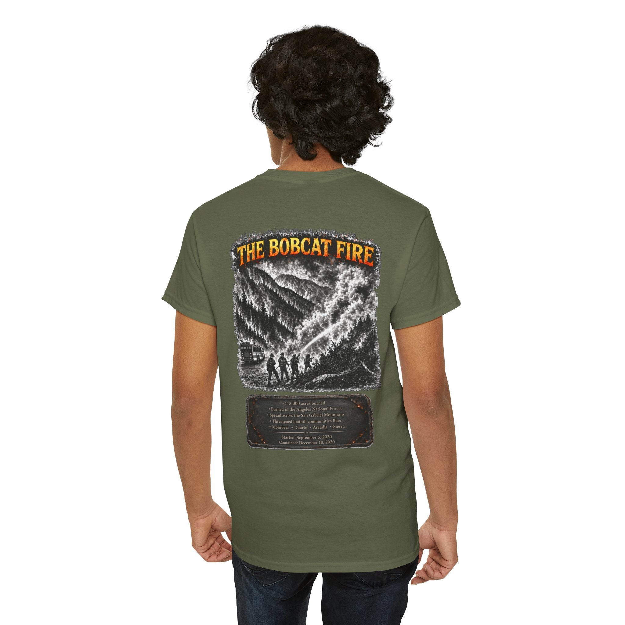 I Survived 2020 — WILDFIRES S2:E2: Director's Cut "The Bobcat Fire" Memorial Unisex Heavy Cotton Tee