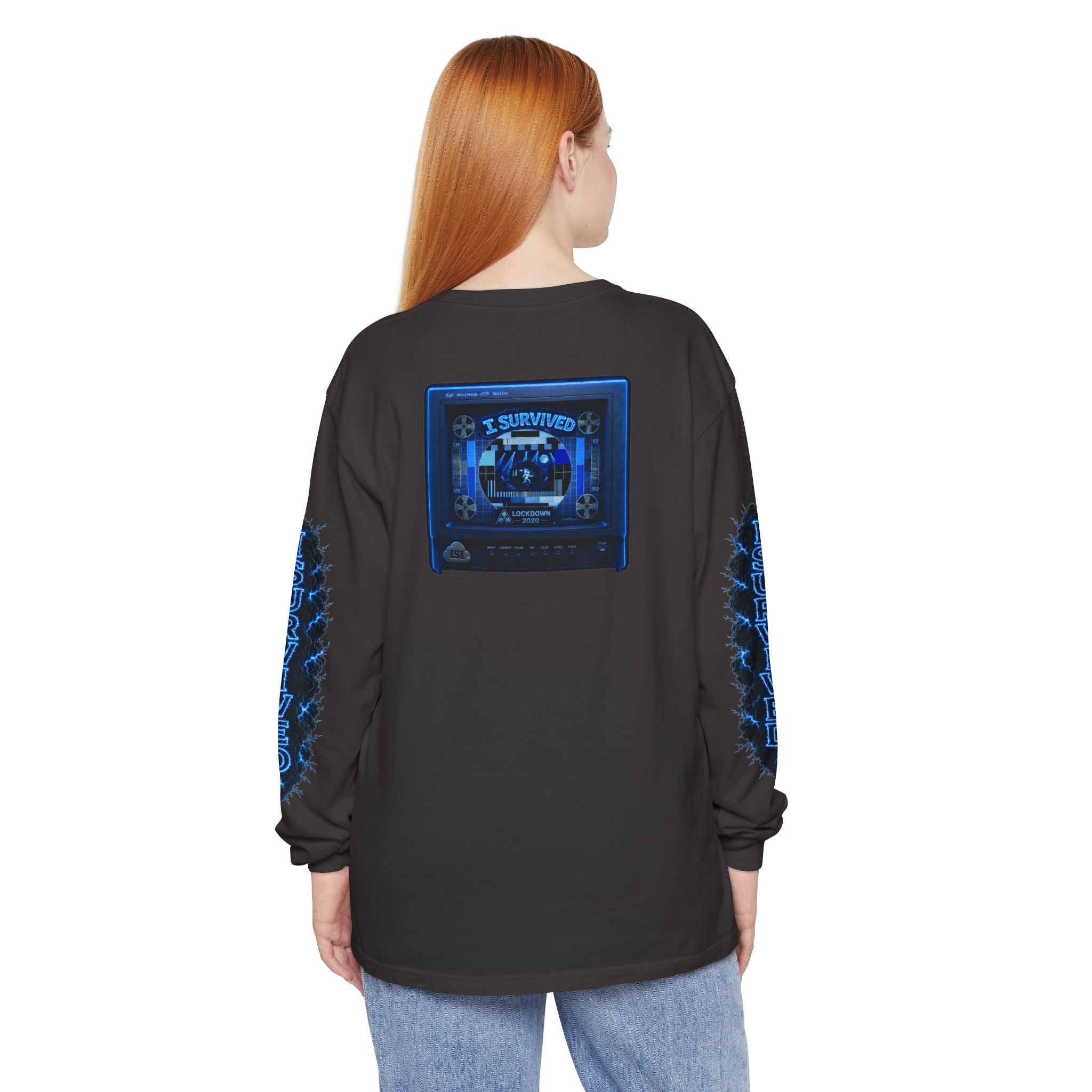 I Survived 2020 — "Please Stand By" Test Pattern Tee Lockdown Special Edition Summer Exclusive Unisex Garment-Dyed Long Sleeve T-Shirt