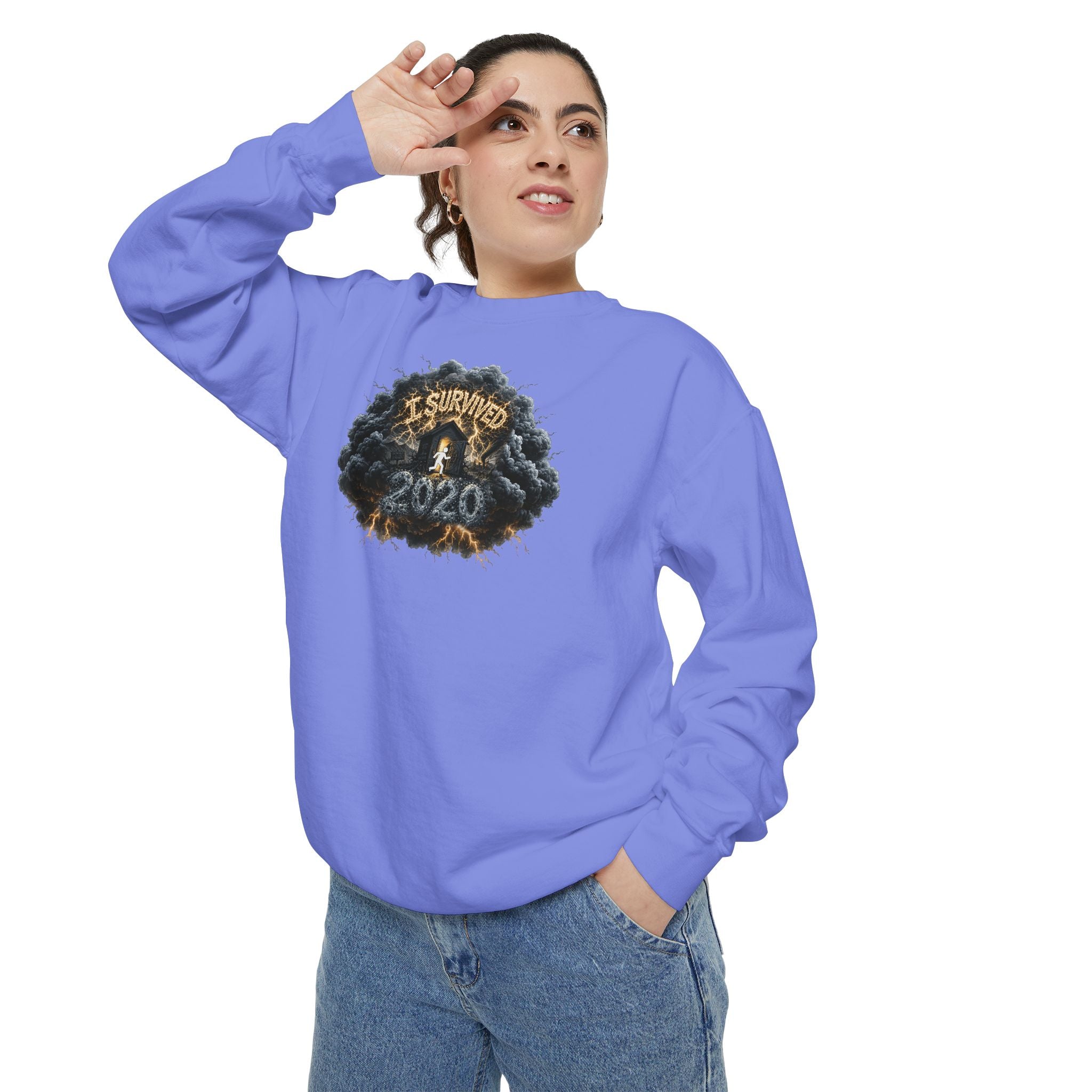 I Survived 2020 — Original PILOT Design: Director's Cut Unisex Garment-Dyed Sweatshirt