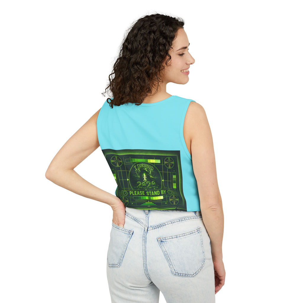I Survived 2020 — "Please Stand By" Test Pattern Toxic Signal Tee Summer Premiere Unisex Garment-Dyed Tank Top