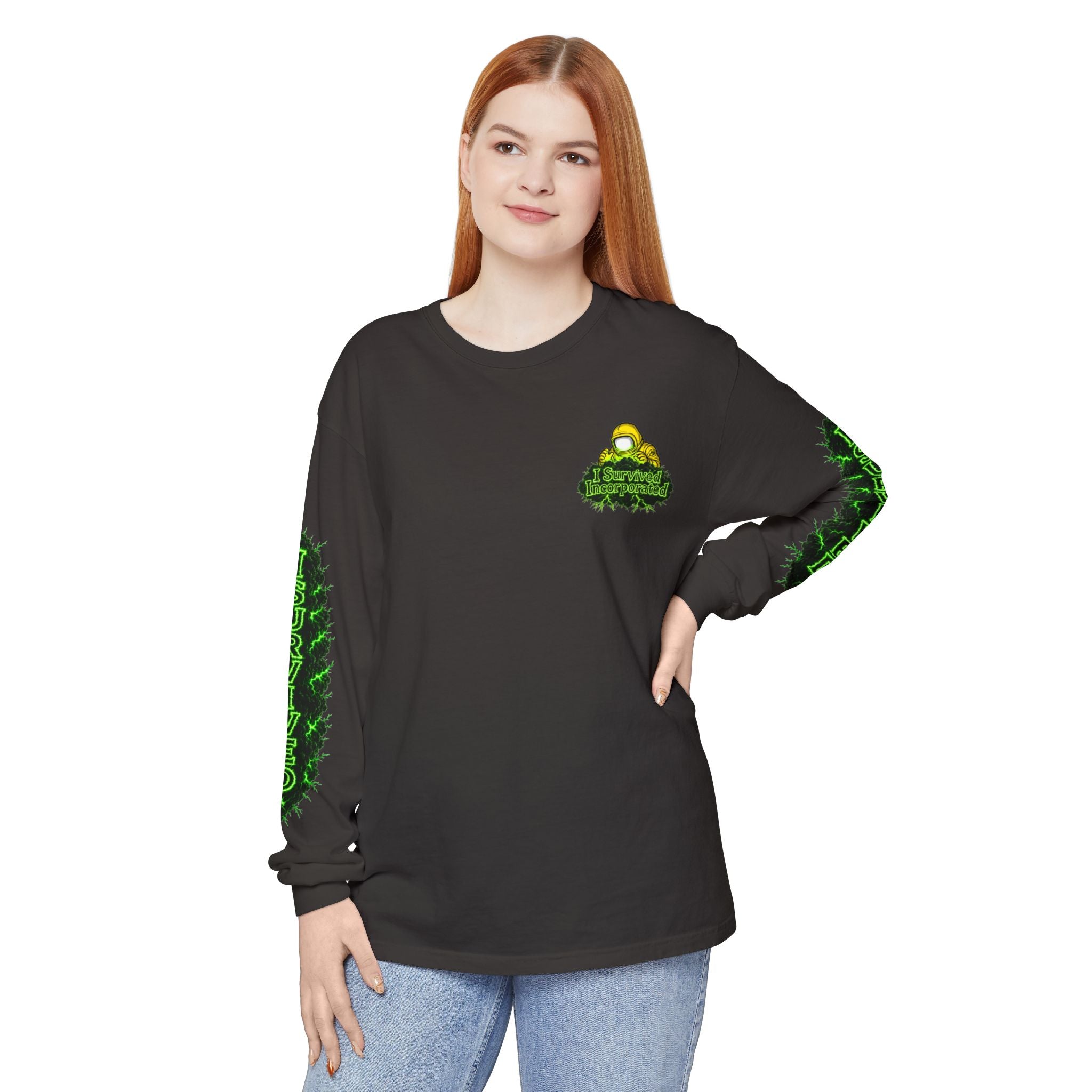 I Survived 2020 — "Please Stand By" Test Pattern Toxic Signal Tee Special Edition Summer Premiere Unisex Garment-Dyed Long Sleeve T-Shirt
